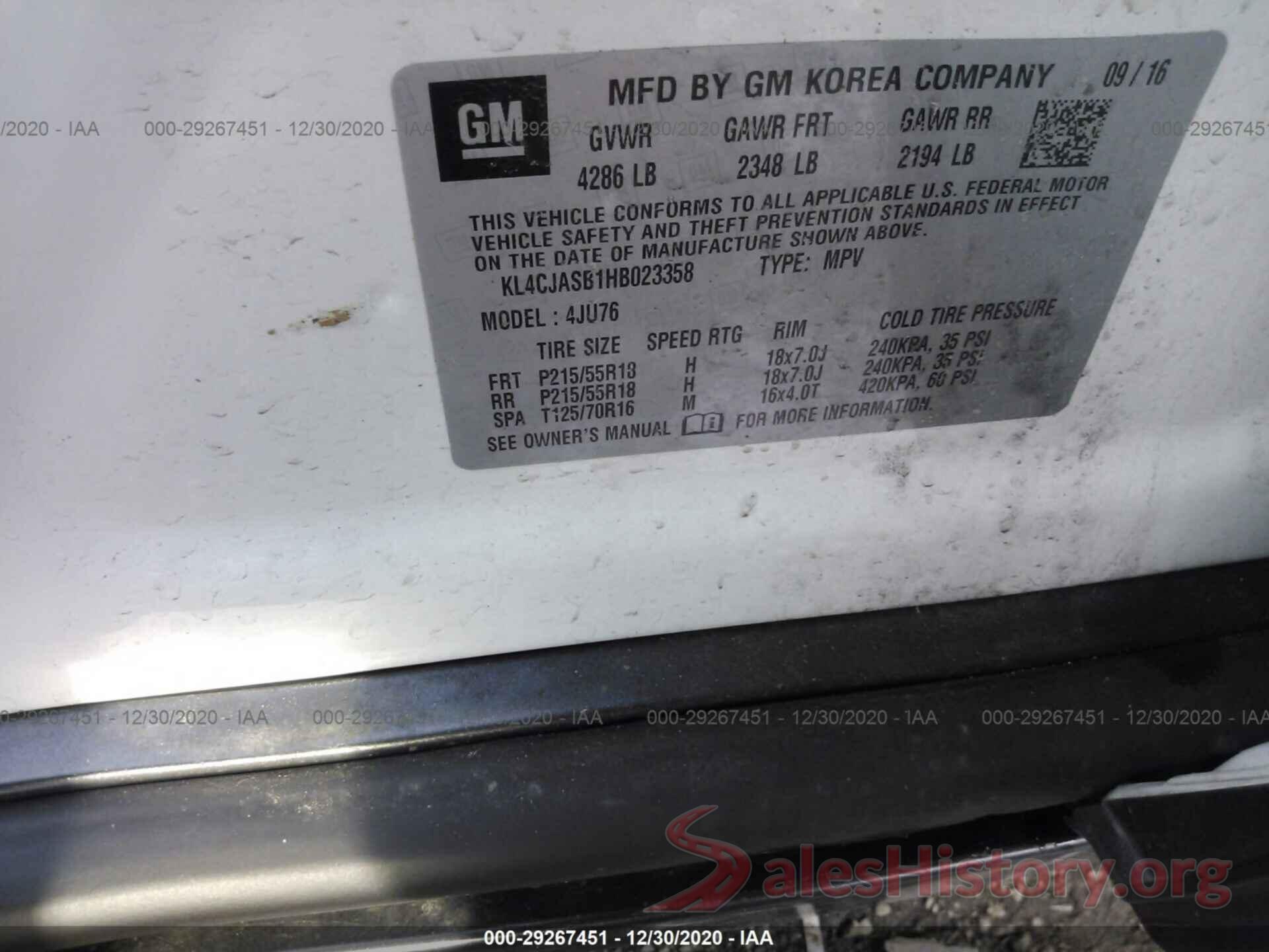 KL4CJASB1HB023358 2017 BUICK ENCORE