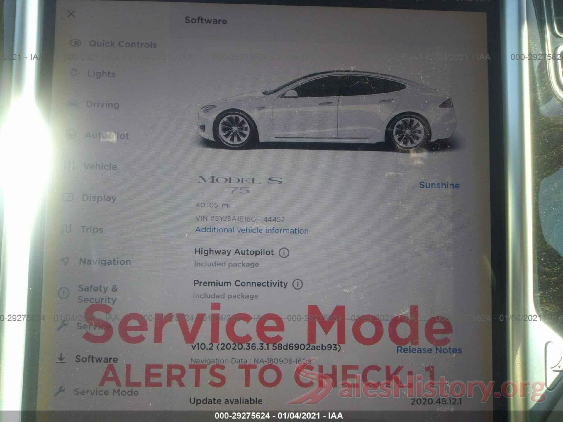 5YJSA1E16GF144452 2016 TESLA MODEL S