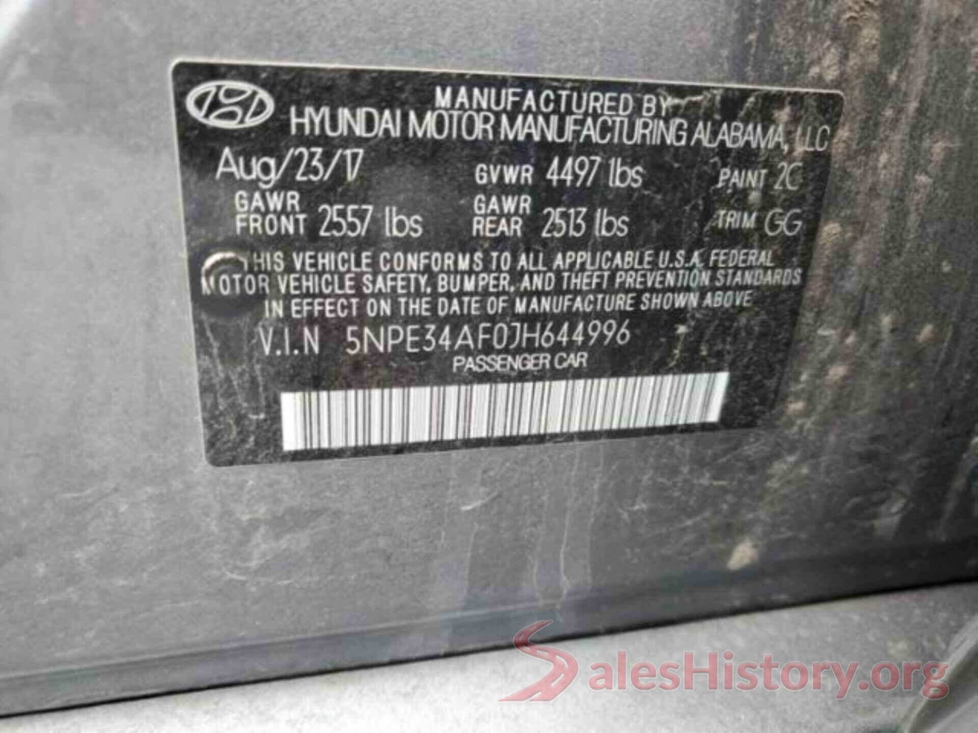 5NPE34AF0JH644996 2018 HYUNDAI SONATA