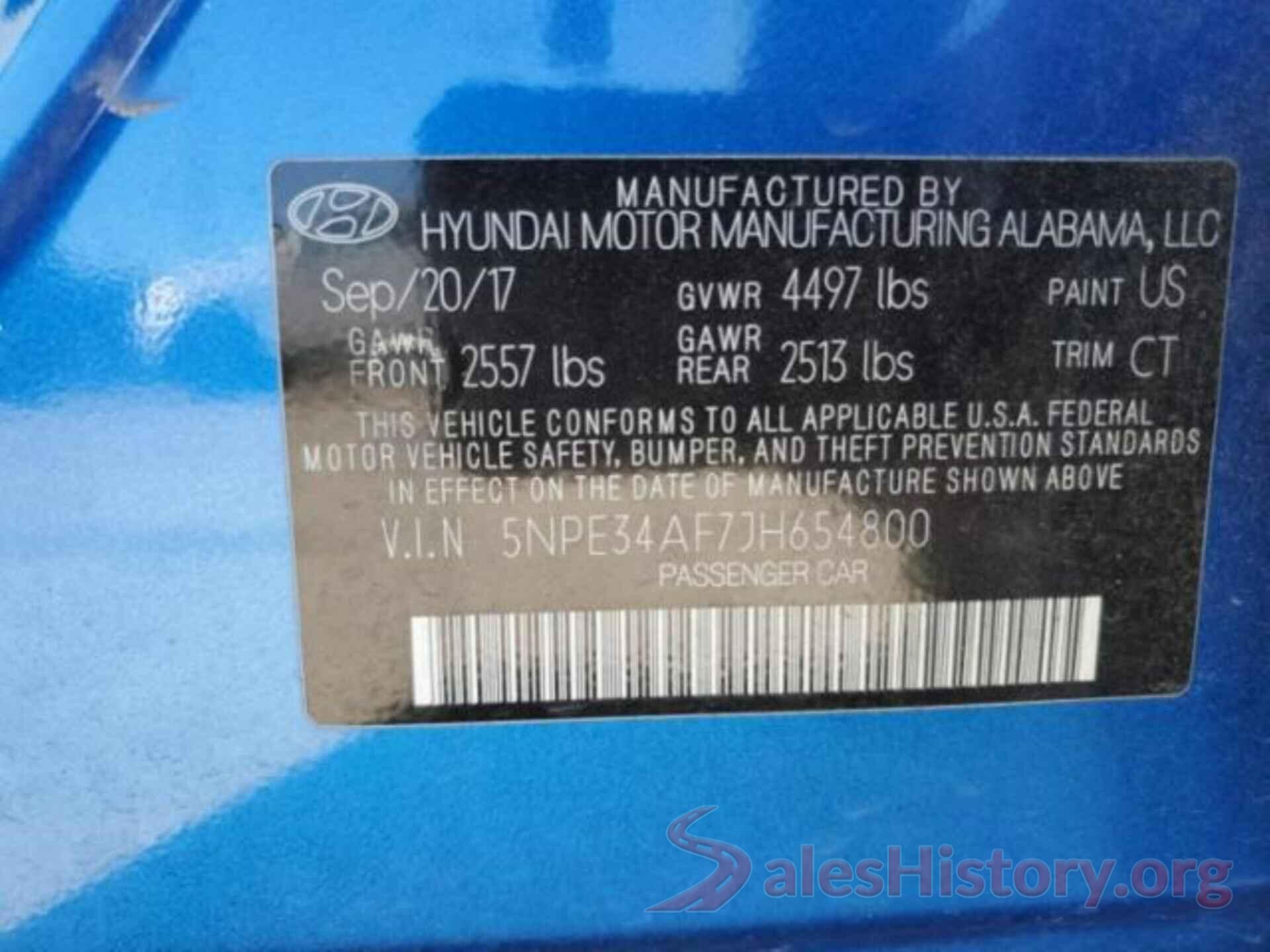 5NPE34AF7JH654800 2018 HYUNDAI SONATA