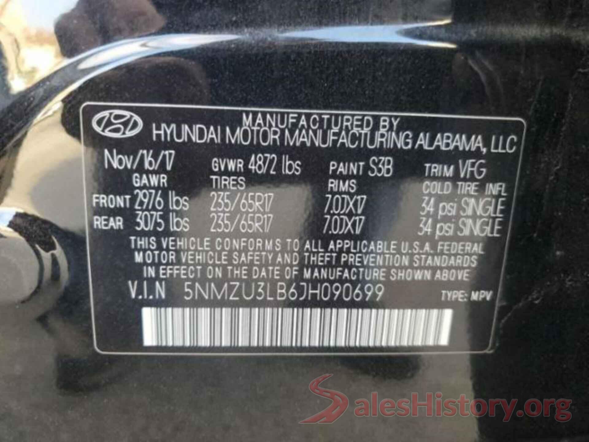 5NMZU3LB6JH090699 2018 HYUNDAI SANTA FE SPORT