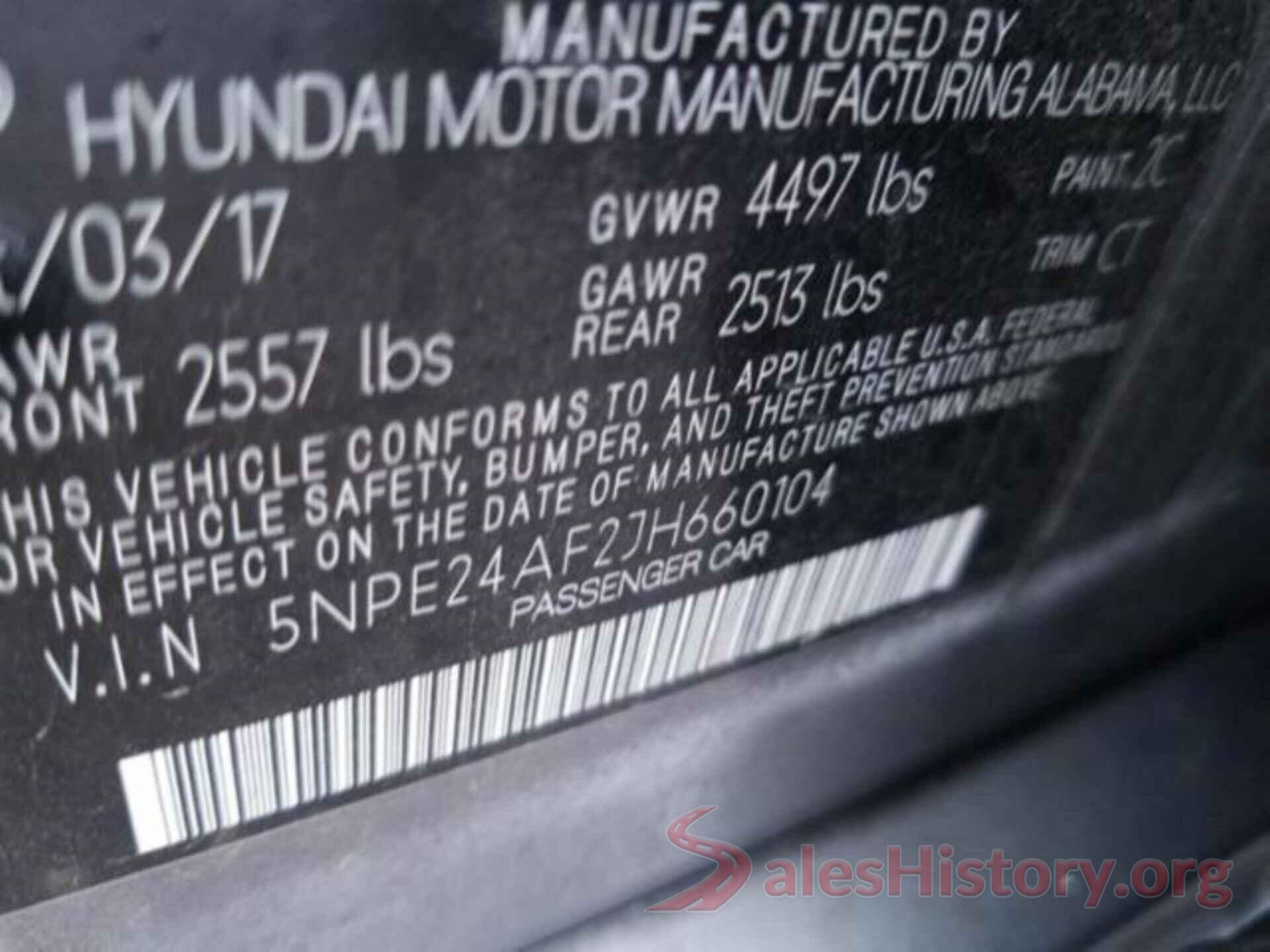 5NPE24AF2JH660104 2018 HYUNDAI SONATA