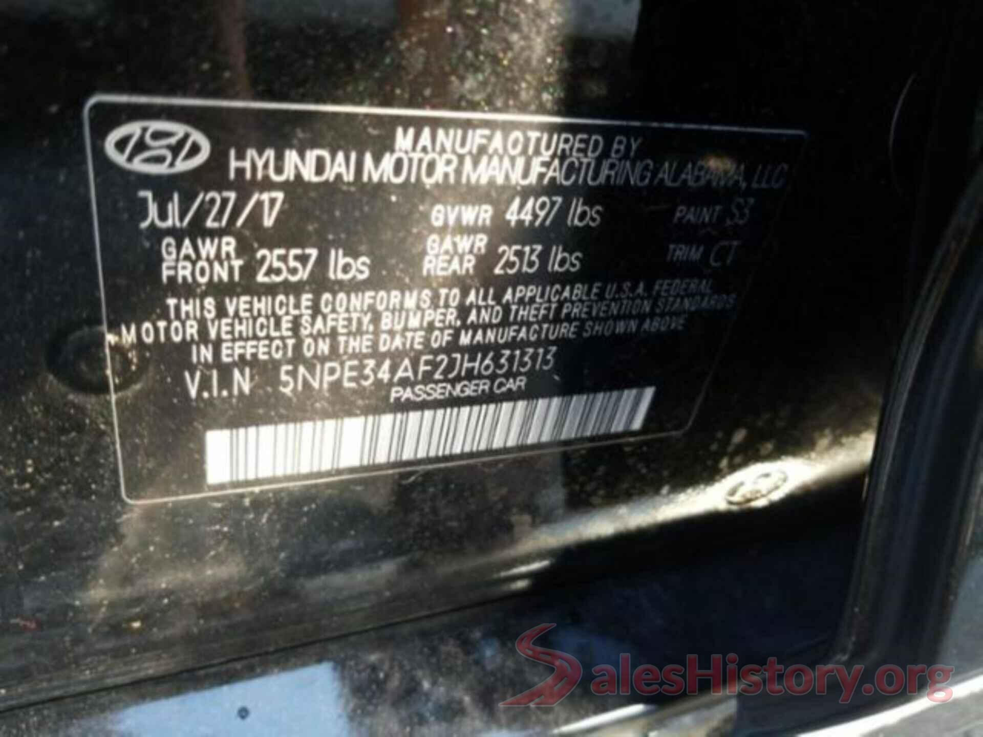 5NPE34AF2JH631313 2018 HYUNDAI SONATA