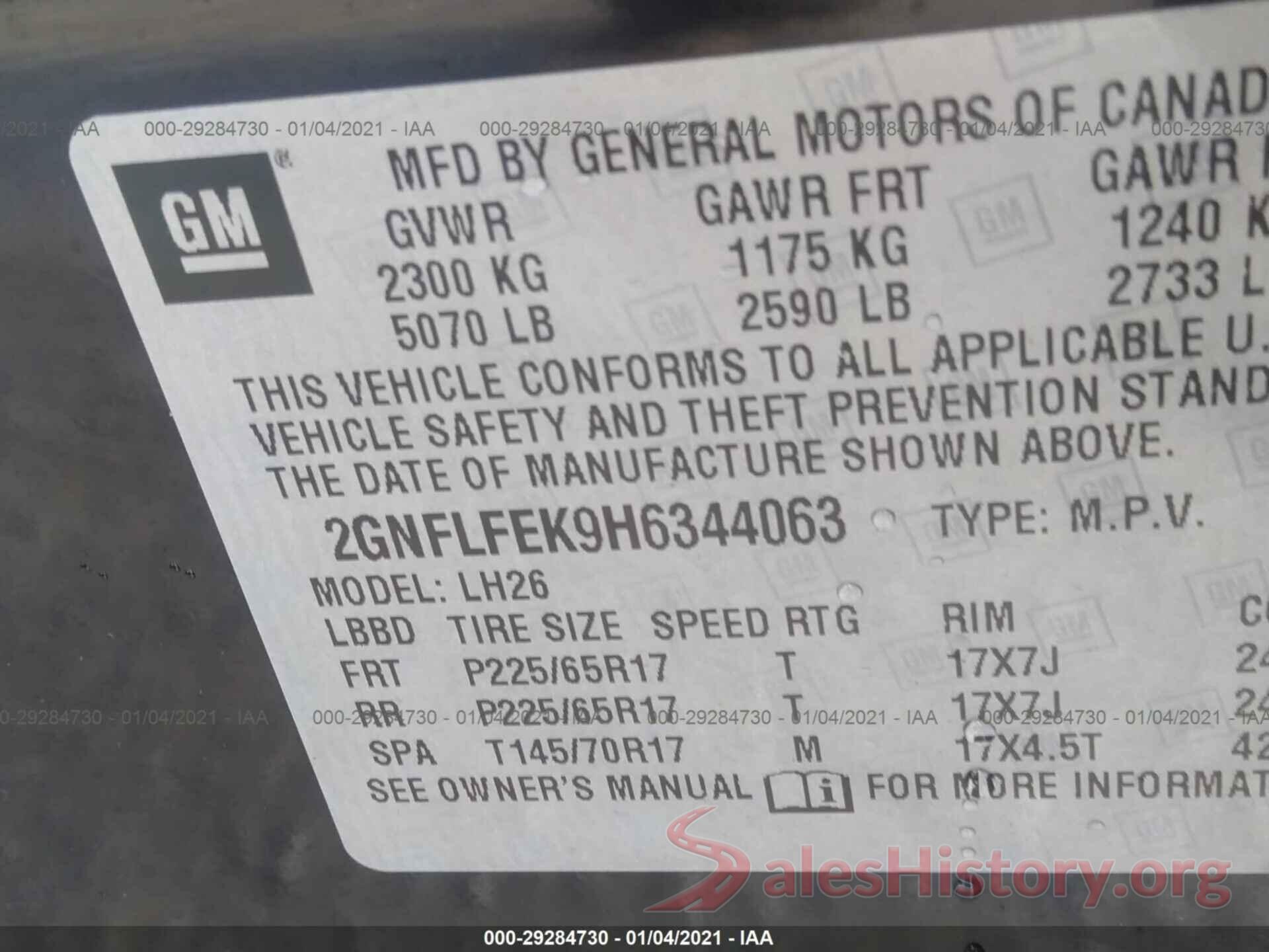 2GNFLFEK9H6344063 2017 CHEVROLET EQUINOX