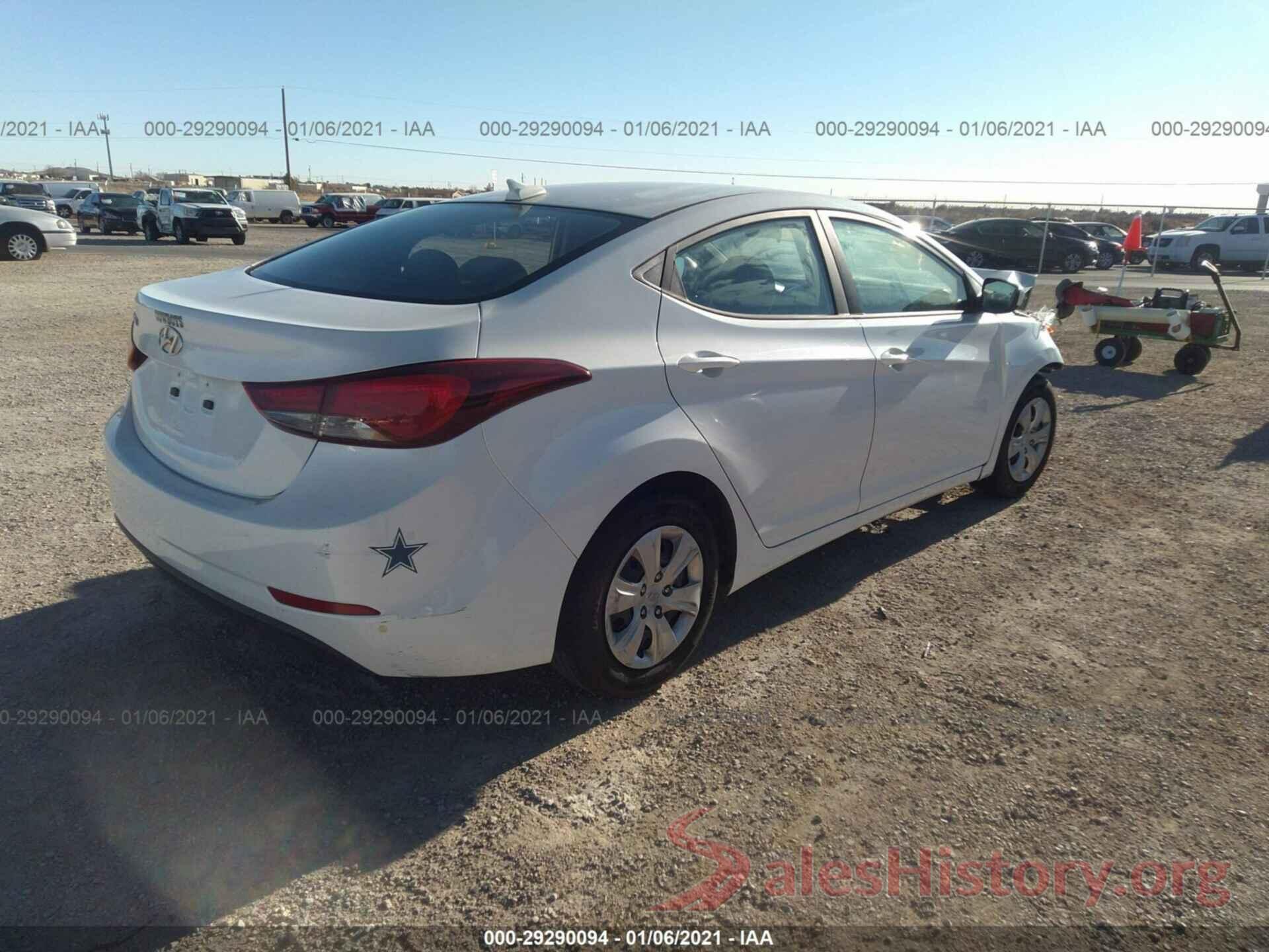 5NPDH4AE8GH711499 2016 HYUNDAI ELANTRA