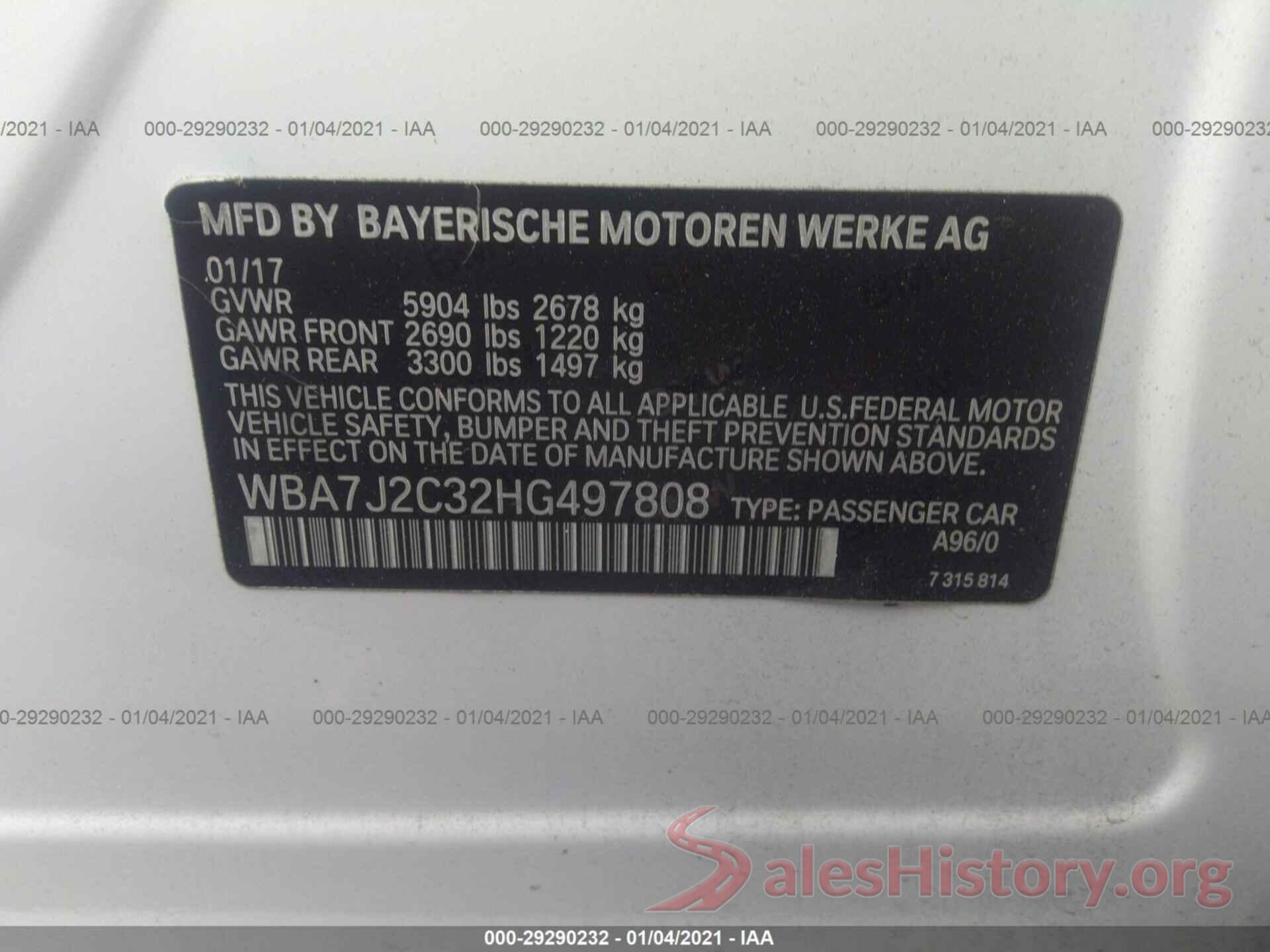 WBA7J2C32HG497808 2017 BMW 7 SERIES