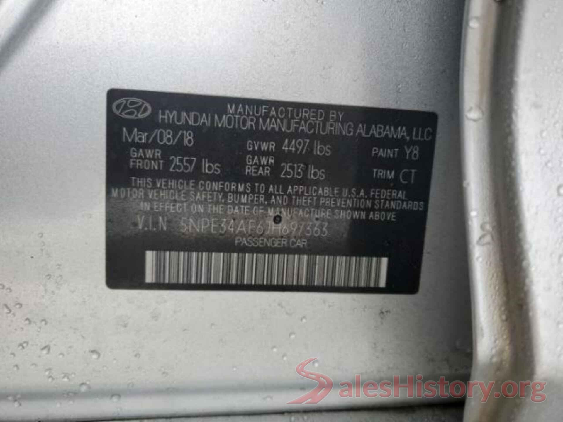 5NPE34AF6JH697363 2018 HYUNDAI SONATA