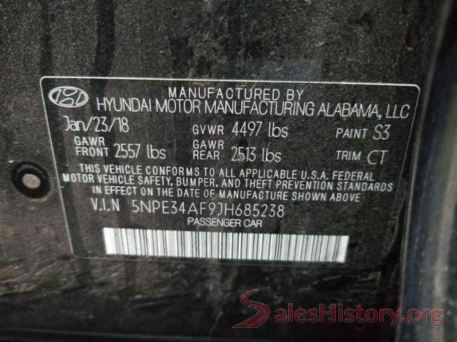 5NPE34AF9JH685238 2018 HYUNDAI SONATA