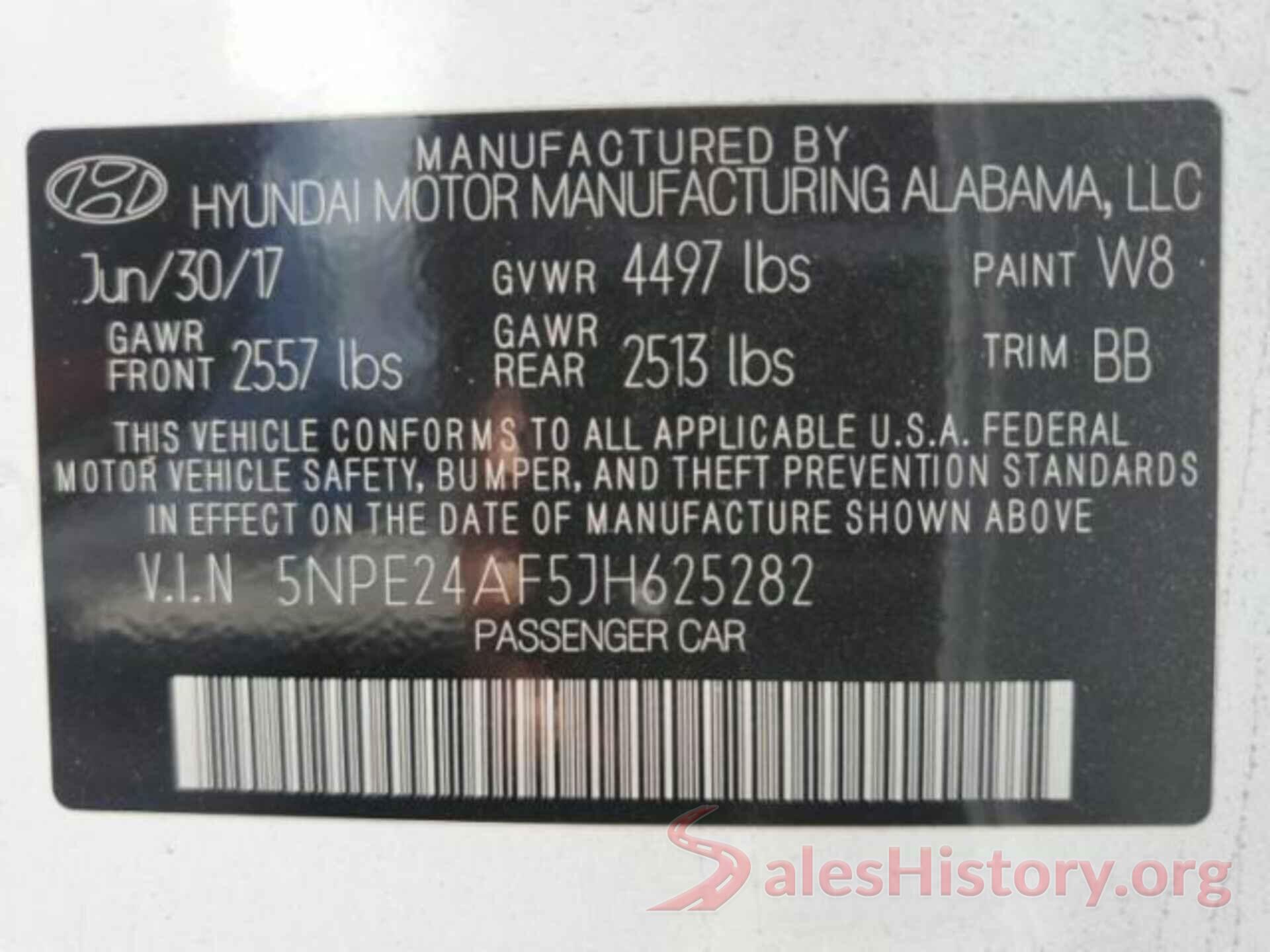 5NPE24AF5JH625282 2018 HYUNDAI SONATA