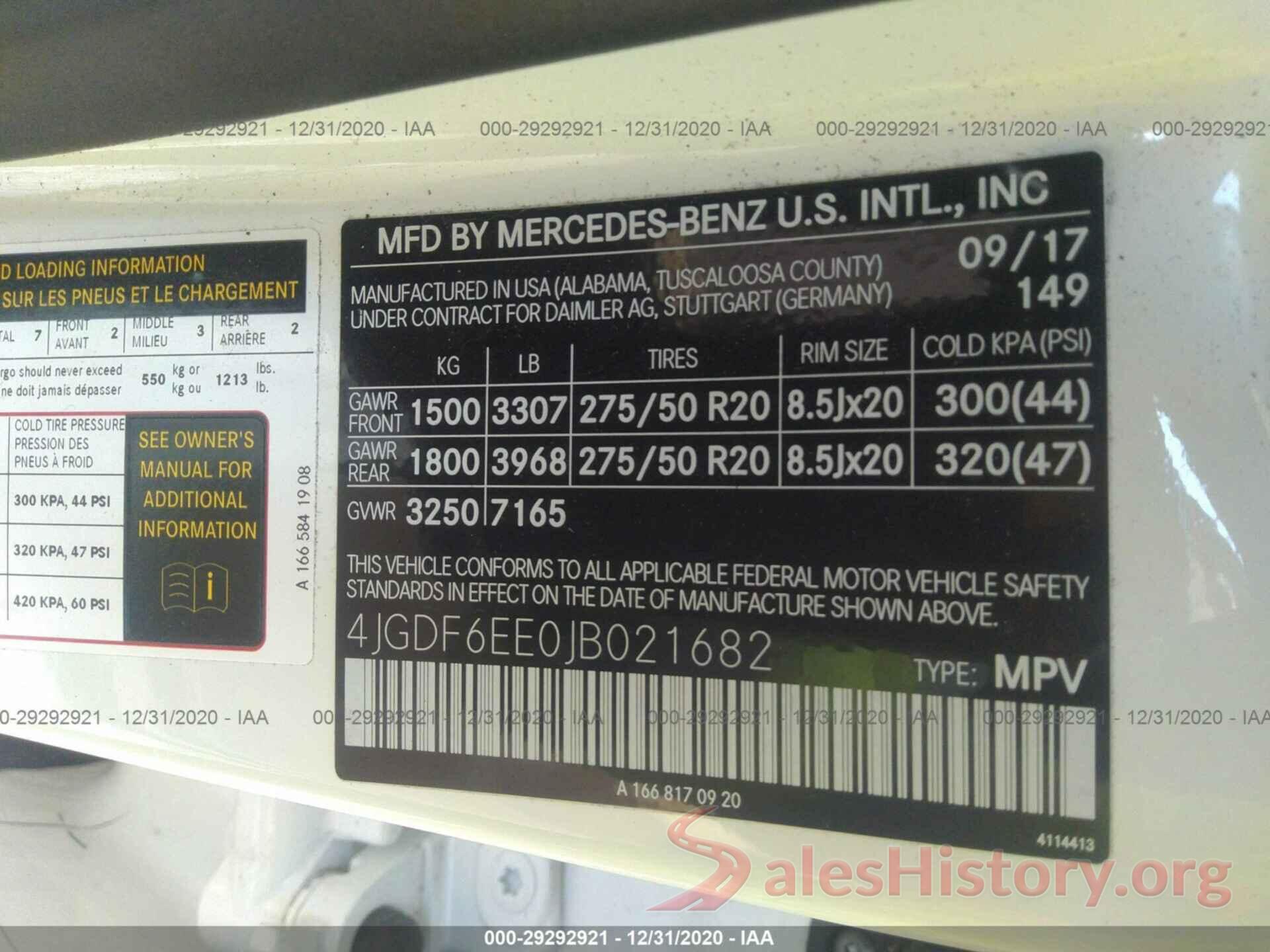 4JGDF6EE0JB021682 2018 MERCEDES-BENZ GLS