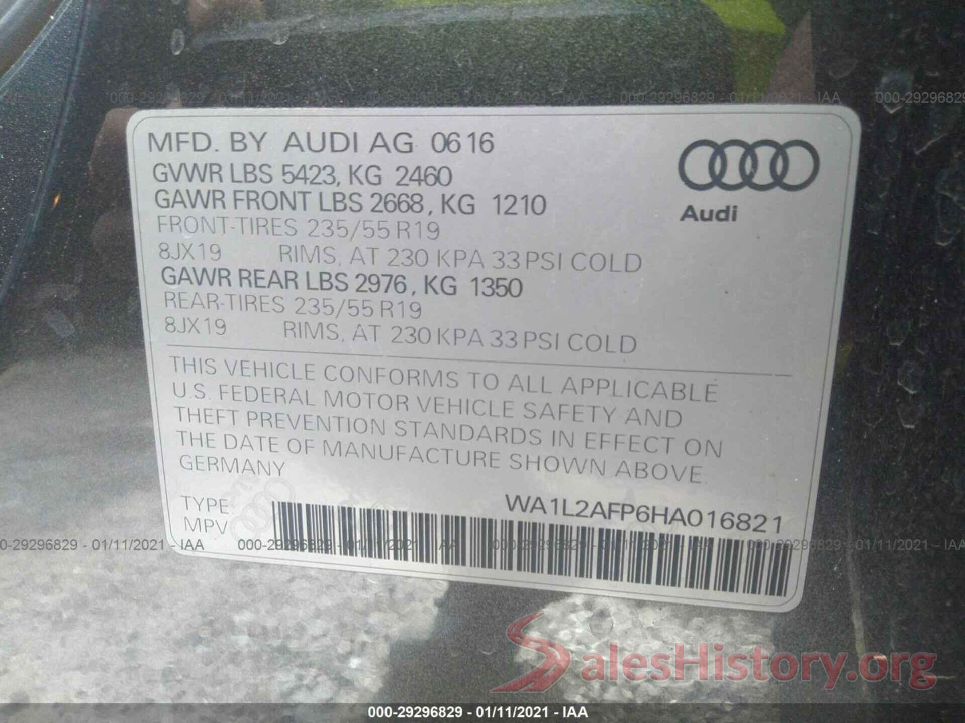 WA1L2AFP6HA016821 2017 AUDI Q5