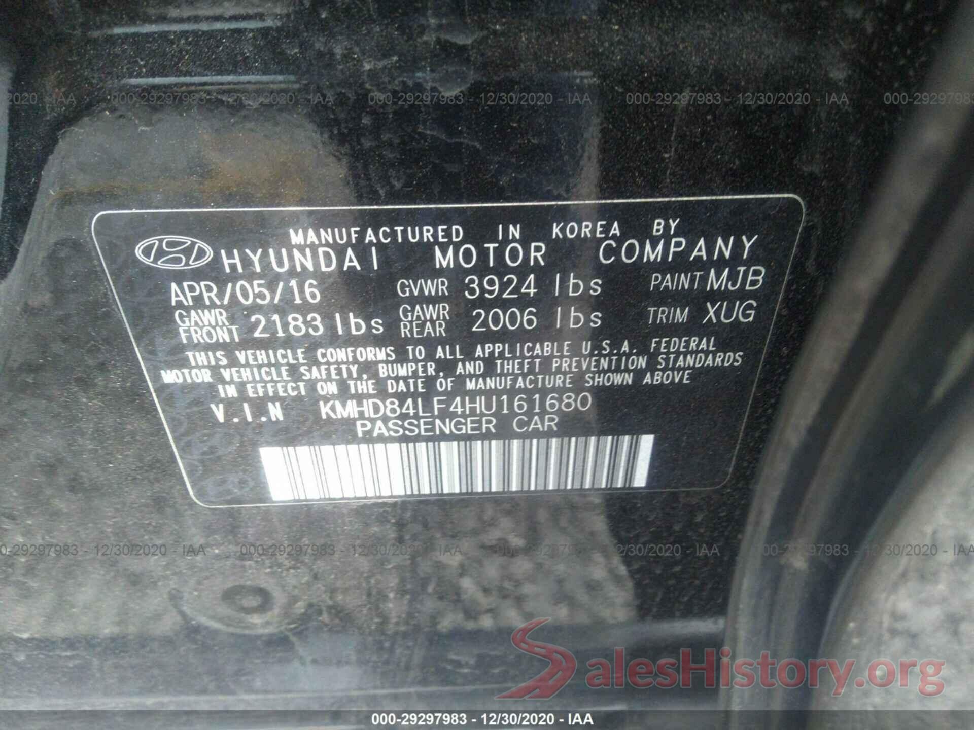 KMHD84LF4HU161680 2017 HYUNDAI ELANTRA