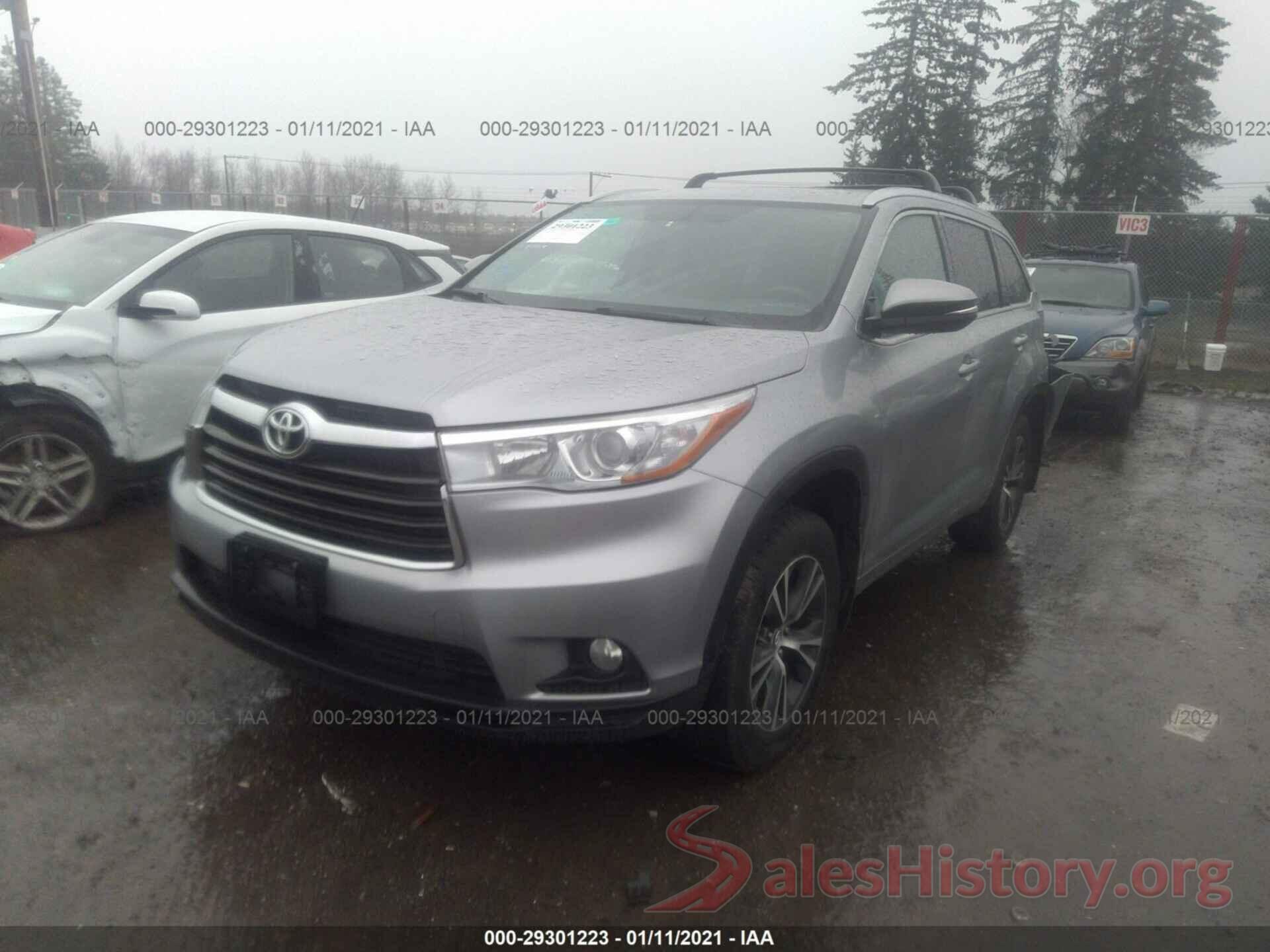 5TDJKRFH5GS504907 2016 TOYOTA HIGHLANDER