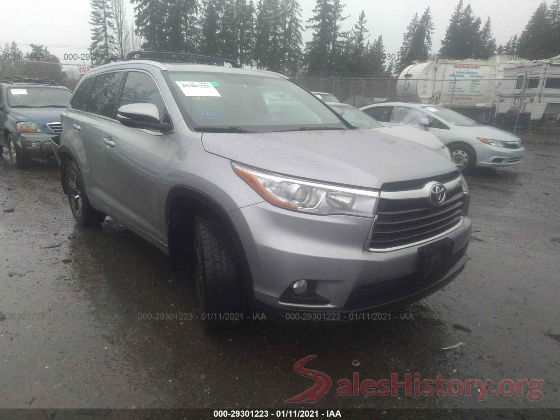 5TDJKRFH5GS504907 2016 TOYOTA HIGHLANDER