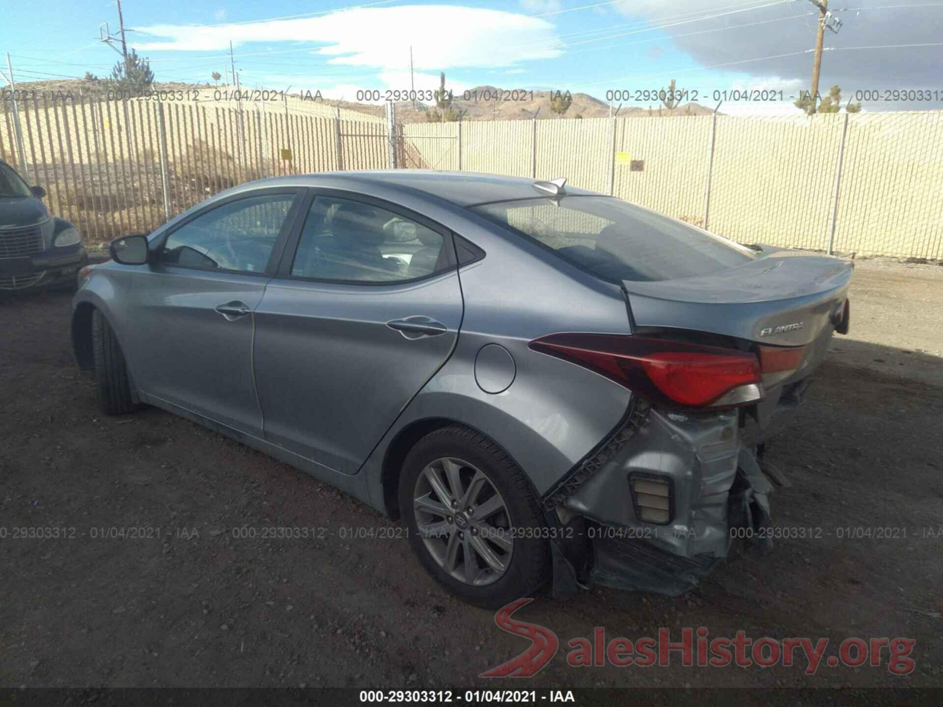 5NPDH4AE9GH692171 2016 HYUNDAI ELANTRA