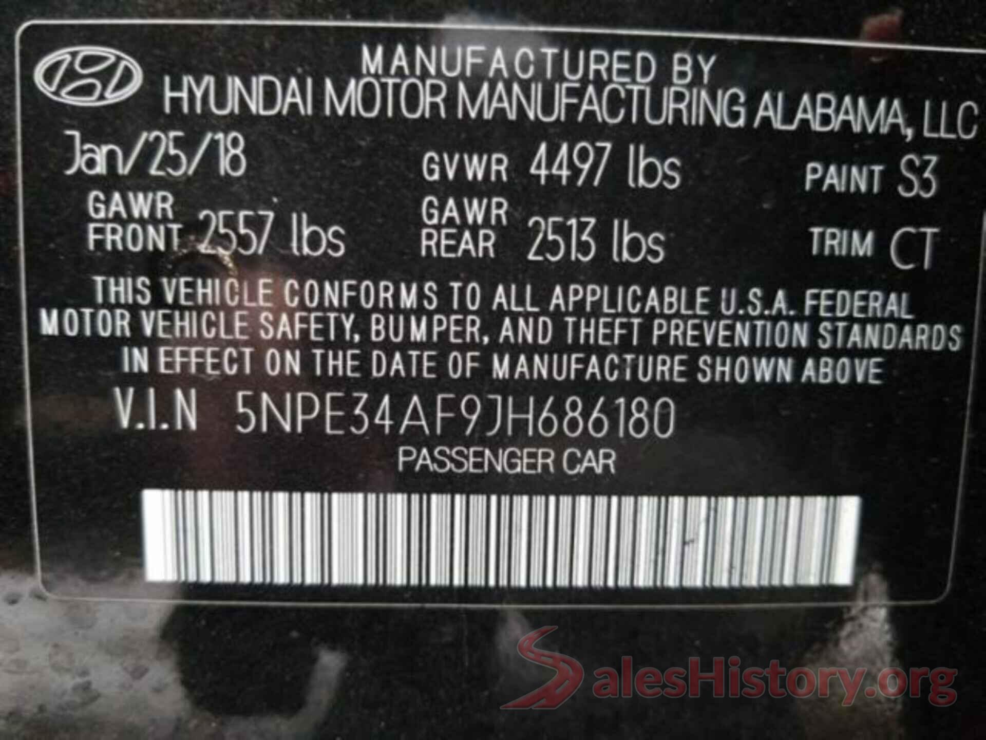 5NPE34AF9JH686180 2018 HYUNDAI SONATA