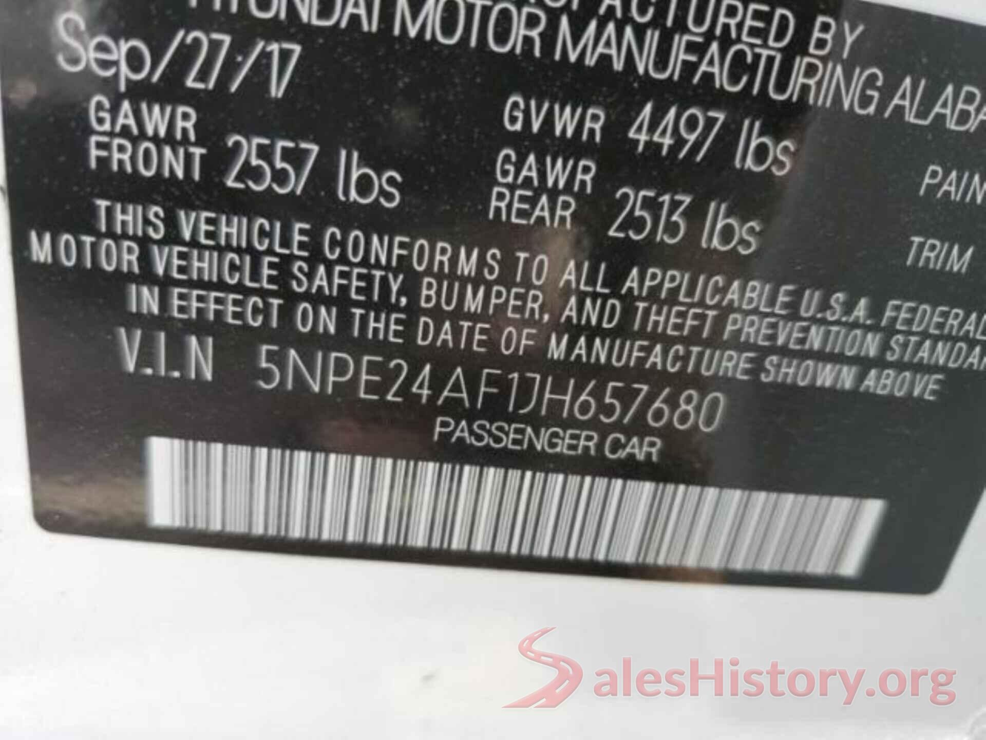 5NPE24AF1JH657680 2018 HYUNDAI SONATA