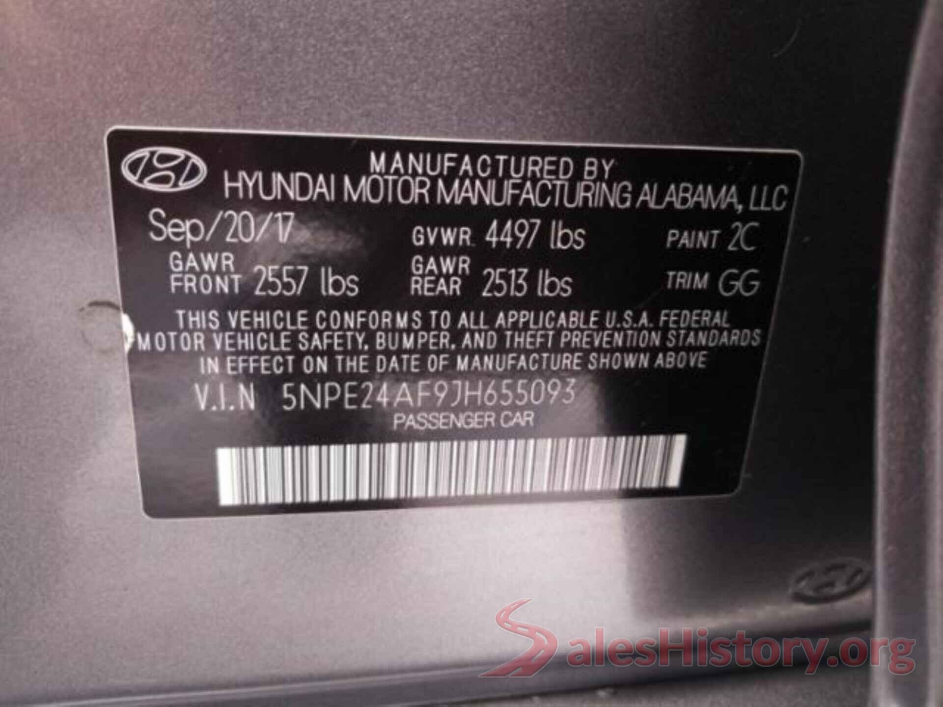 5NPE24AF9JH655093 2018 HYUNDAI SONATA