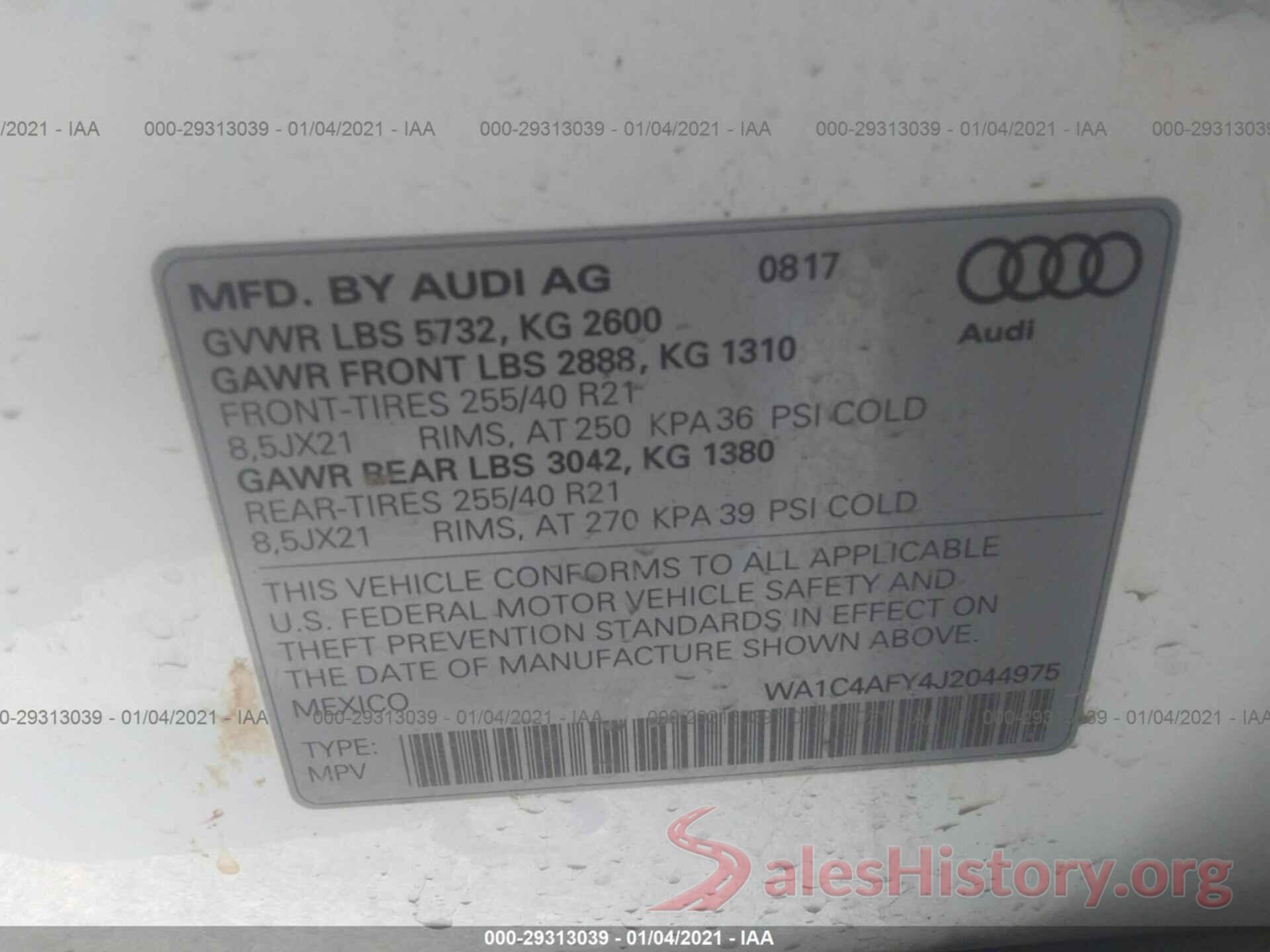 WA1C4AFY4J2044975 2018 AUDI SQ5