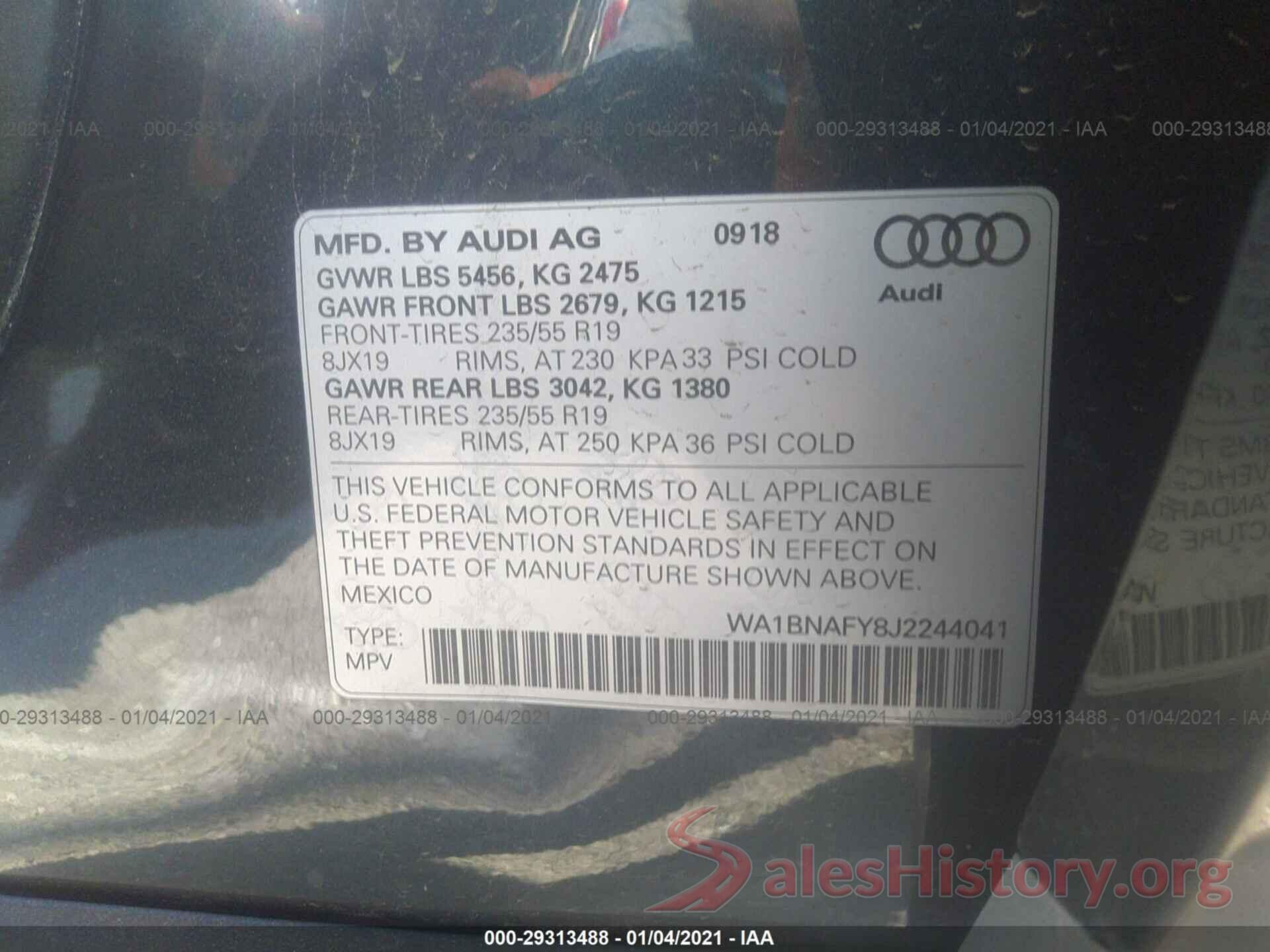 WA1BNAFY8J2244041 2018 AUDI Q5