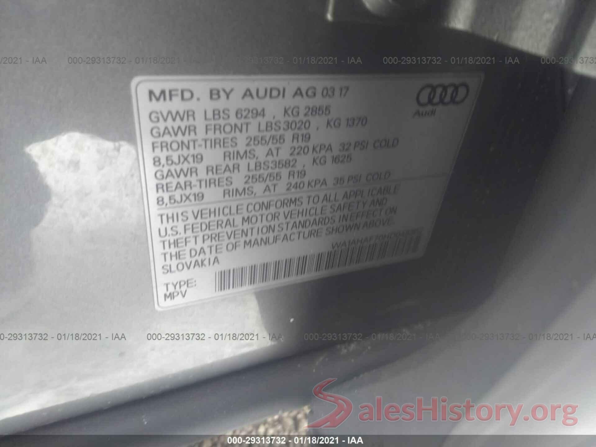 WA1AHAF70HD048362 2017 AUDI Q7