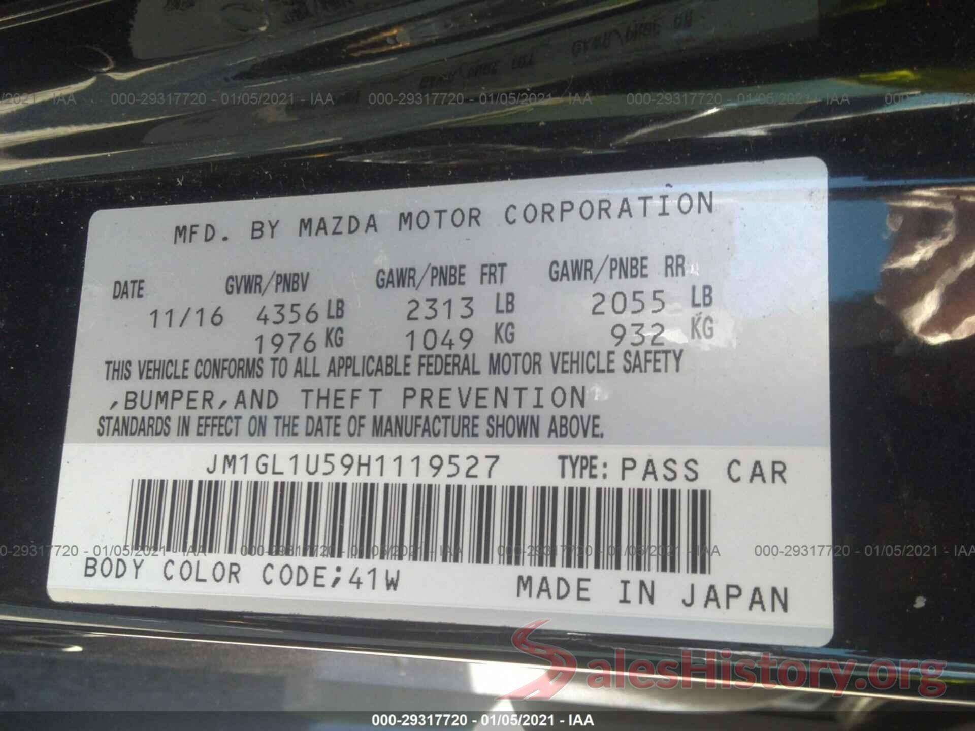 JM1GL1U59H1119527 2017 MAZDA MAZDA6