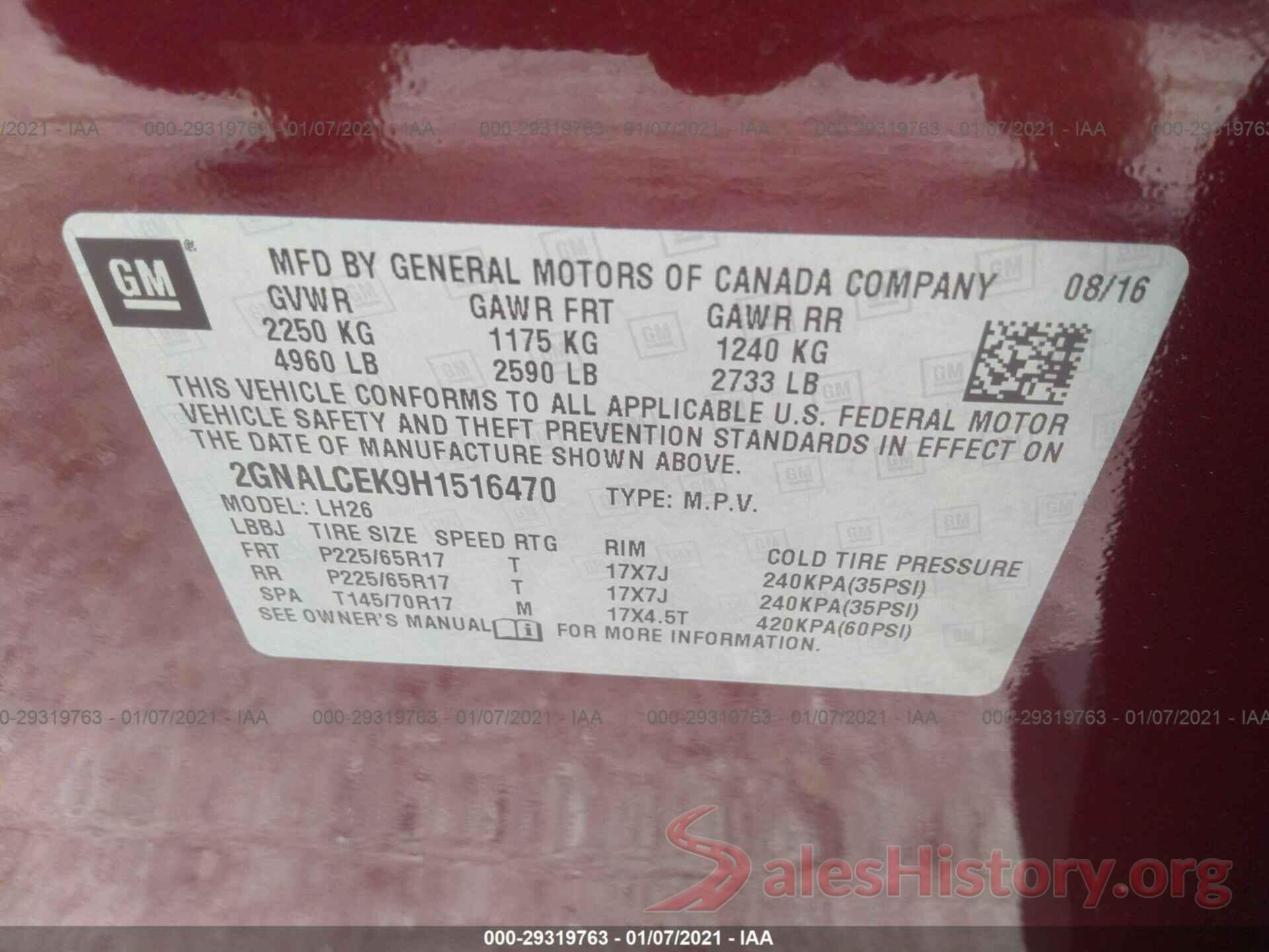 2GNALCEK9H1516470 2017 CHEVROLET EQUINOX