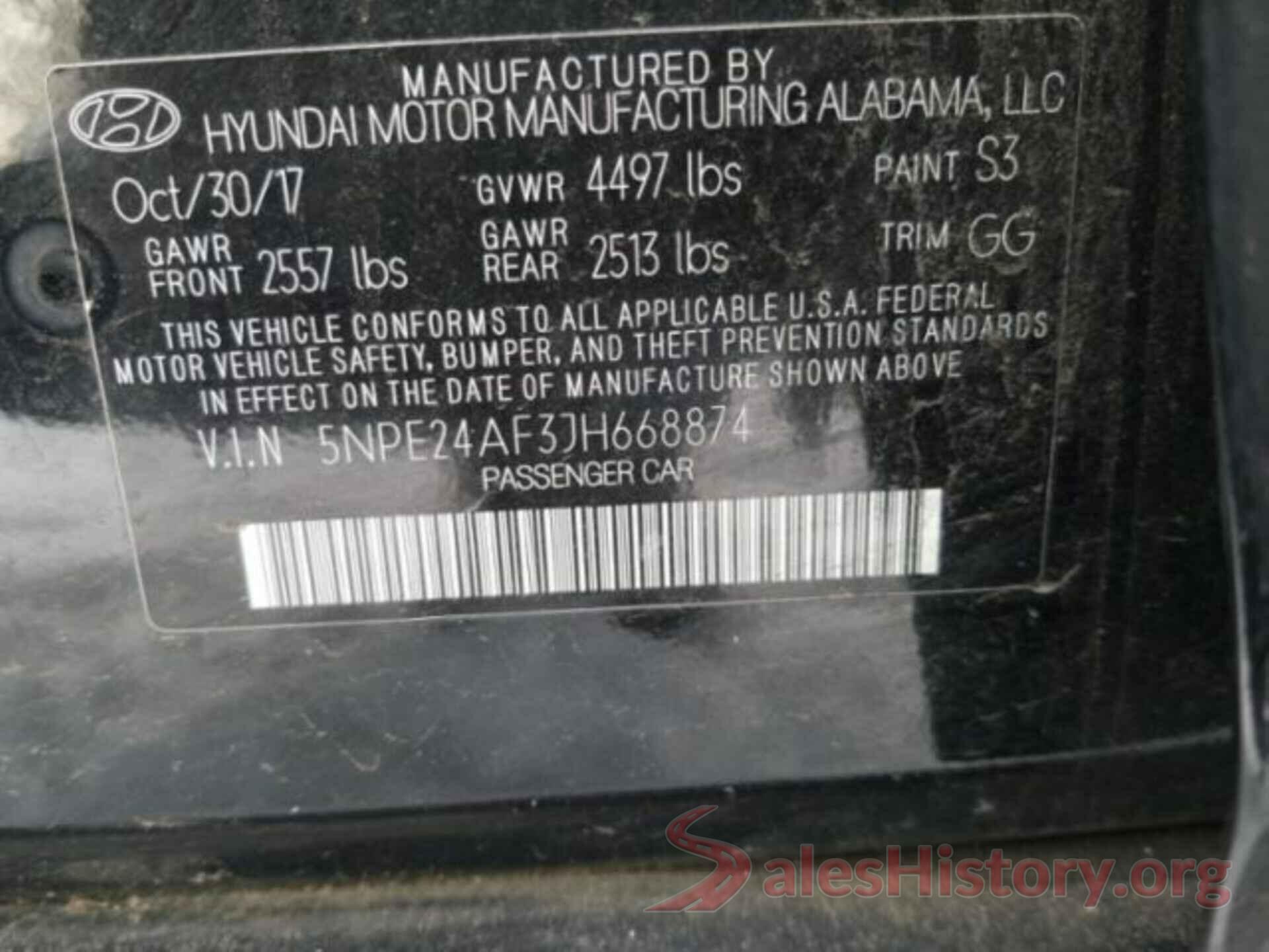 5NPE24AF3JH668874 2018 HYUNDAI SONATA