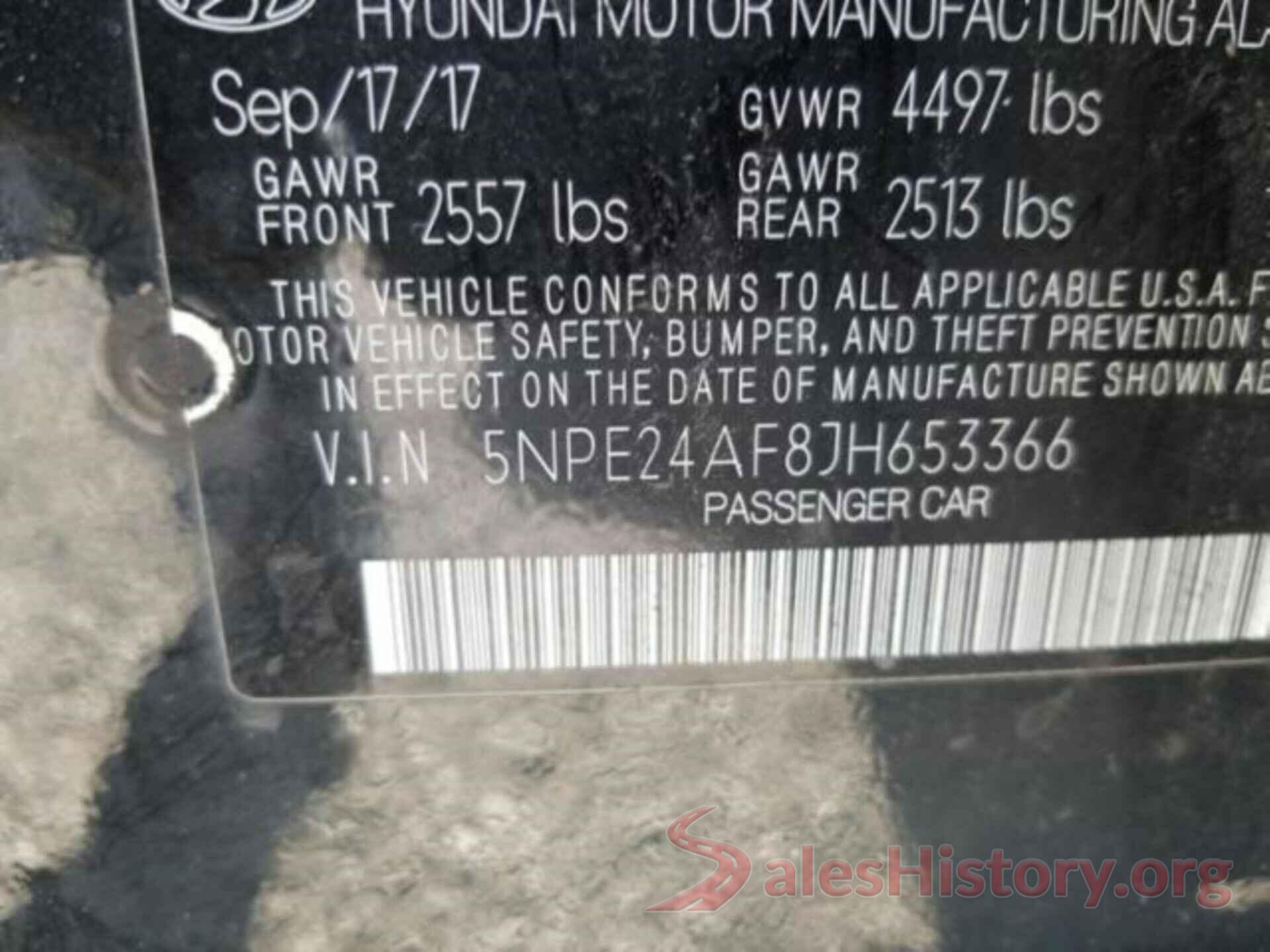 5NPE24AF8JH653366 2018 HYUNDAI SONATA