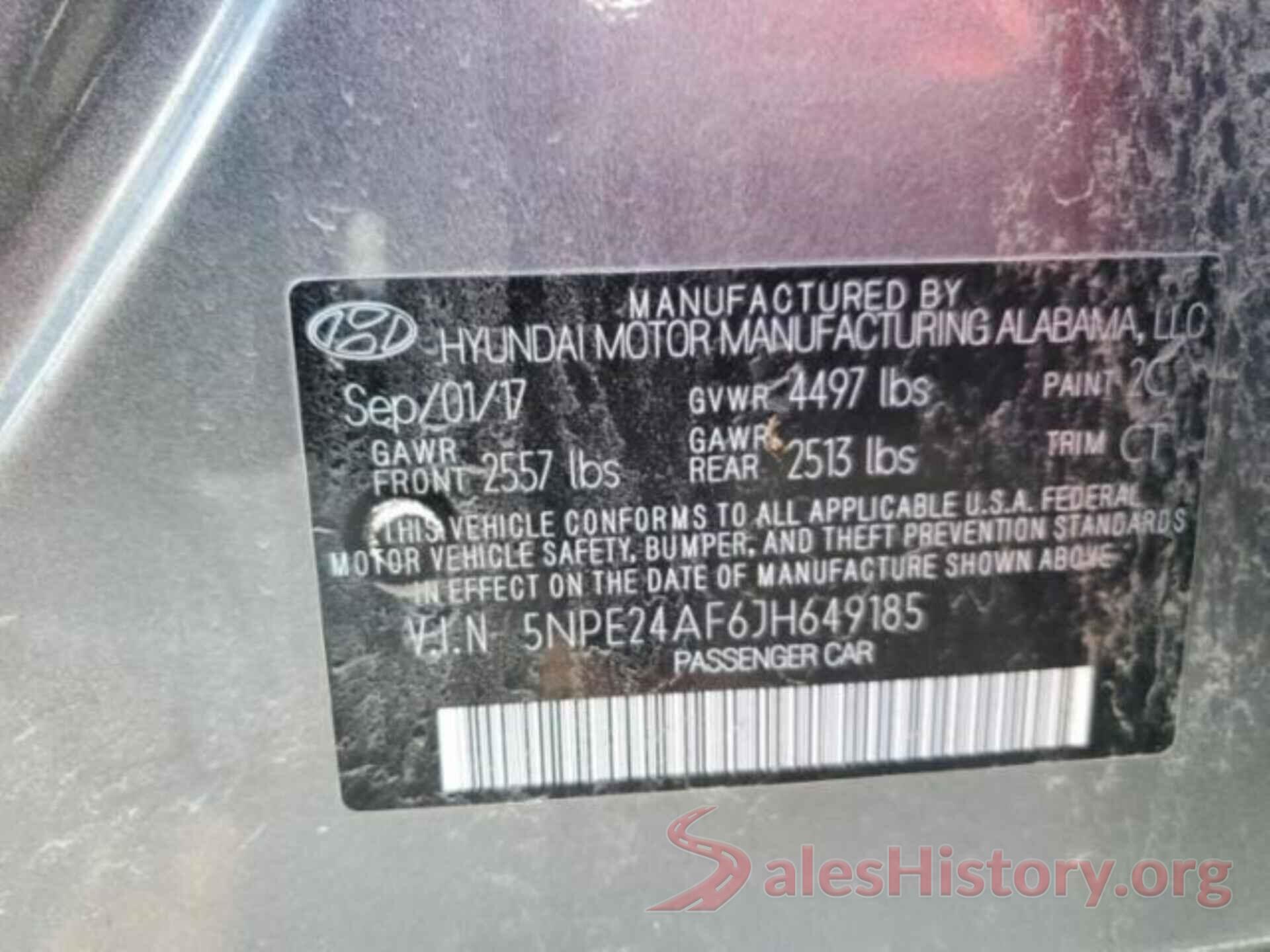 5NPE24AF6JH649185 2018 HYUNDAI SONATA