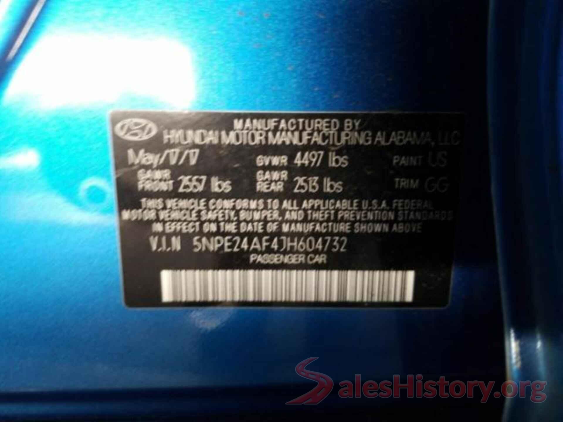 5NPE24AF4JH604732 2018 HYUNDAI SONATA