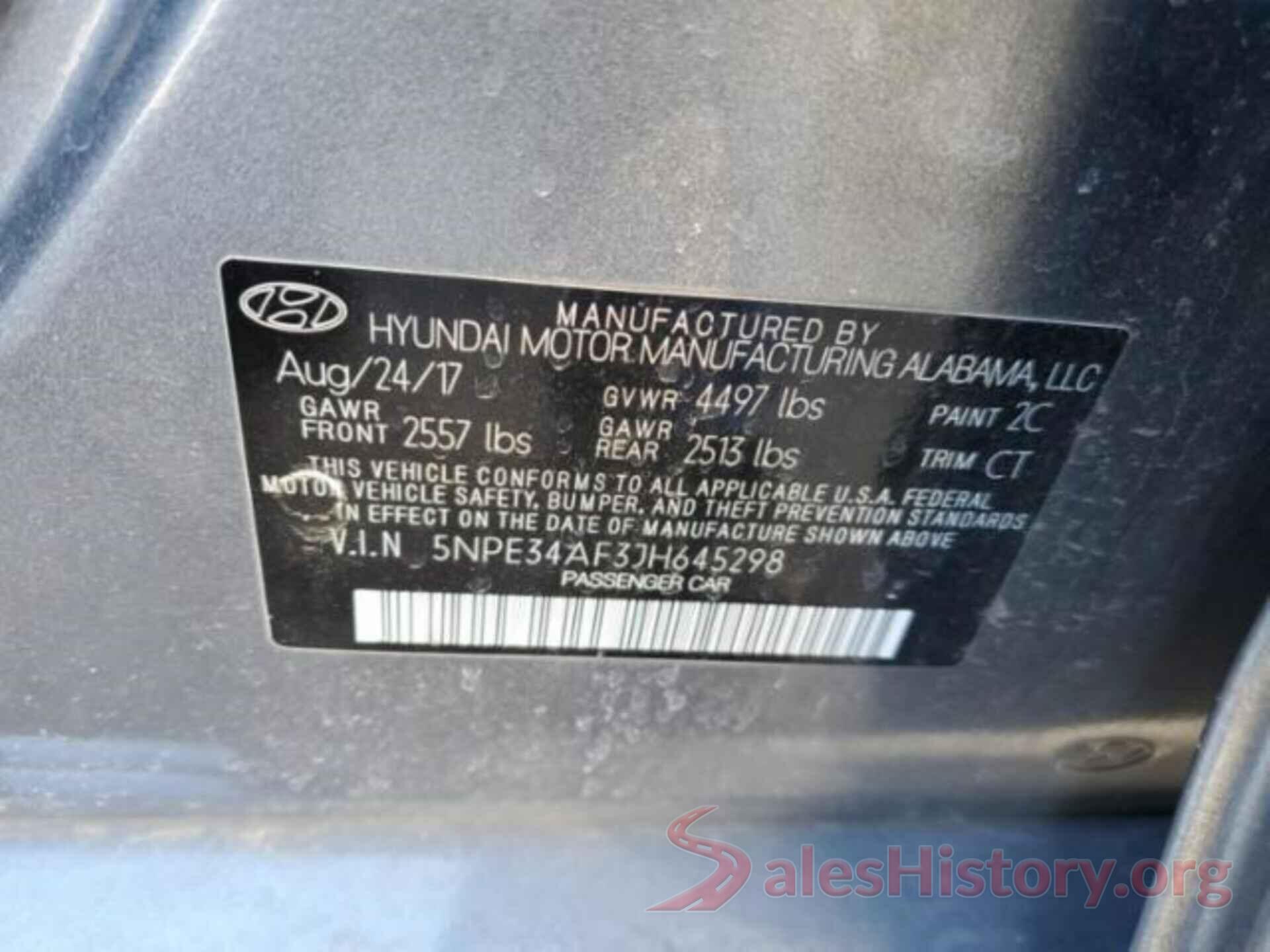 5NPE34AF3JH645298 2018 HYUNDAI SONATA