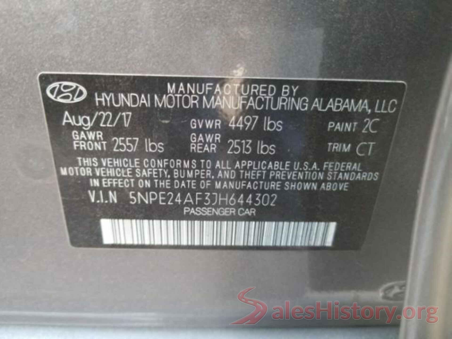 5NPE24AF3JH644302 2018 HYUNDAI SONATA