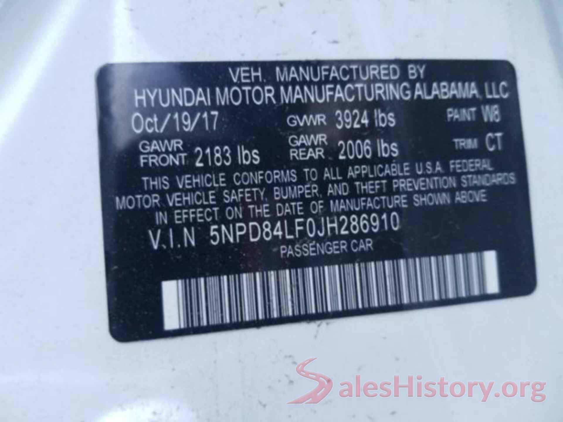 5NPD84LF0JH286910 2018 HYUNDAI ELANTRA