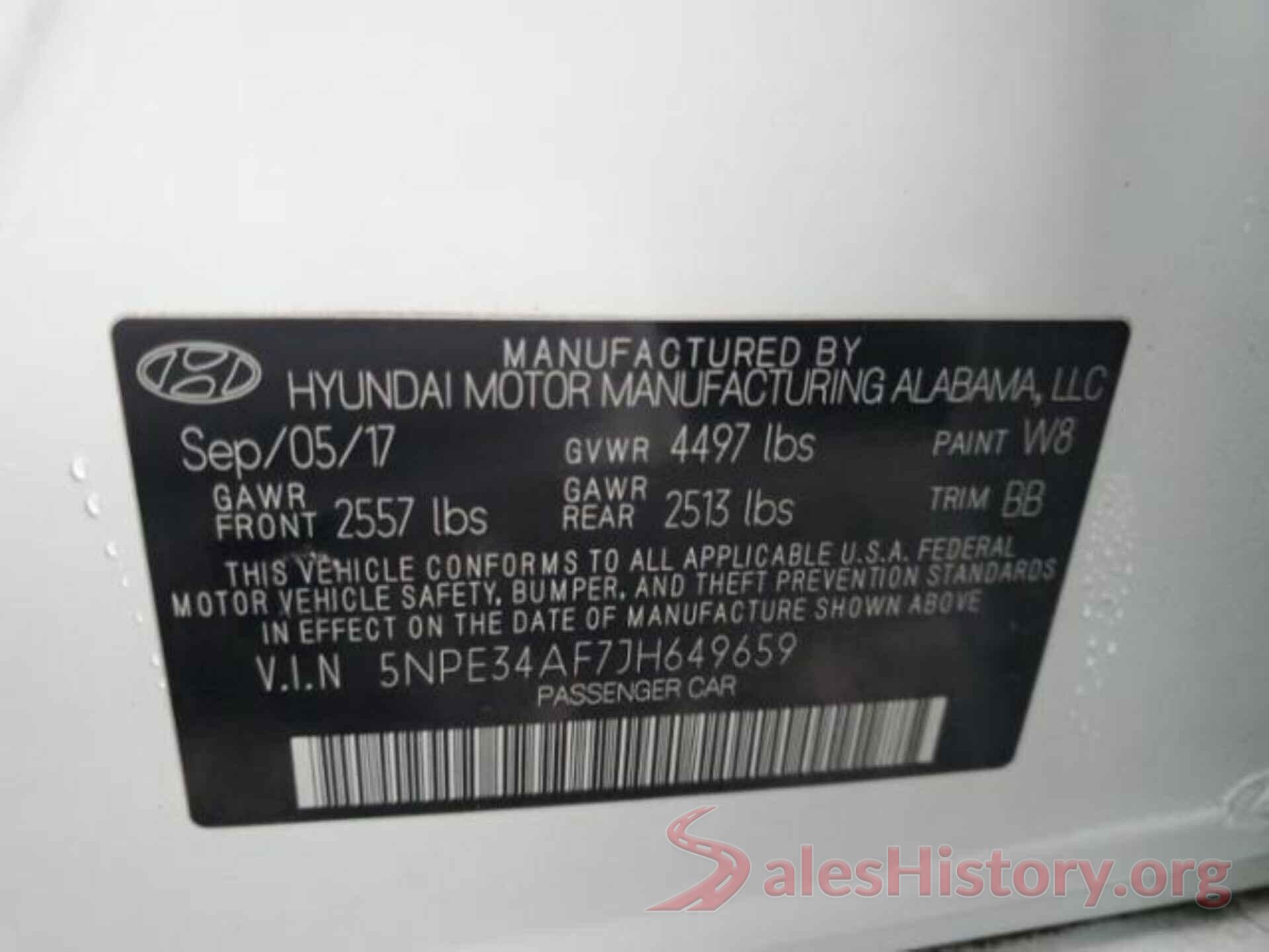 5NPE34AF7JH649659 2018 HYUNDAI SONATA