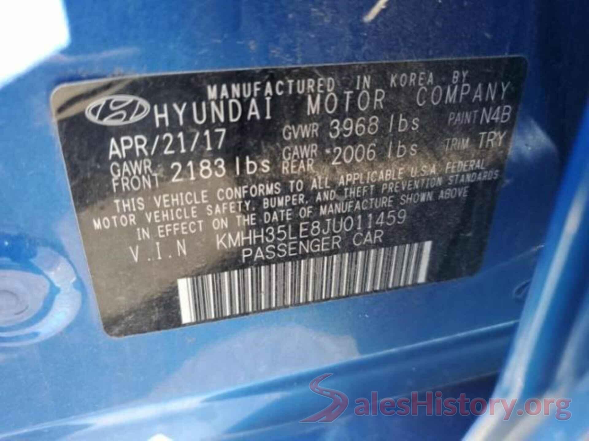 KMHH35LE8JU011459 2018 HYUNDAI ELANTRA GT