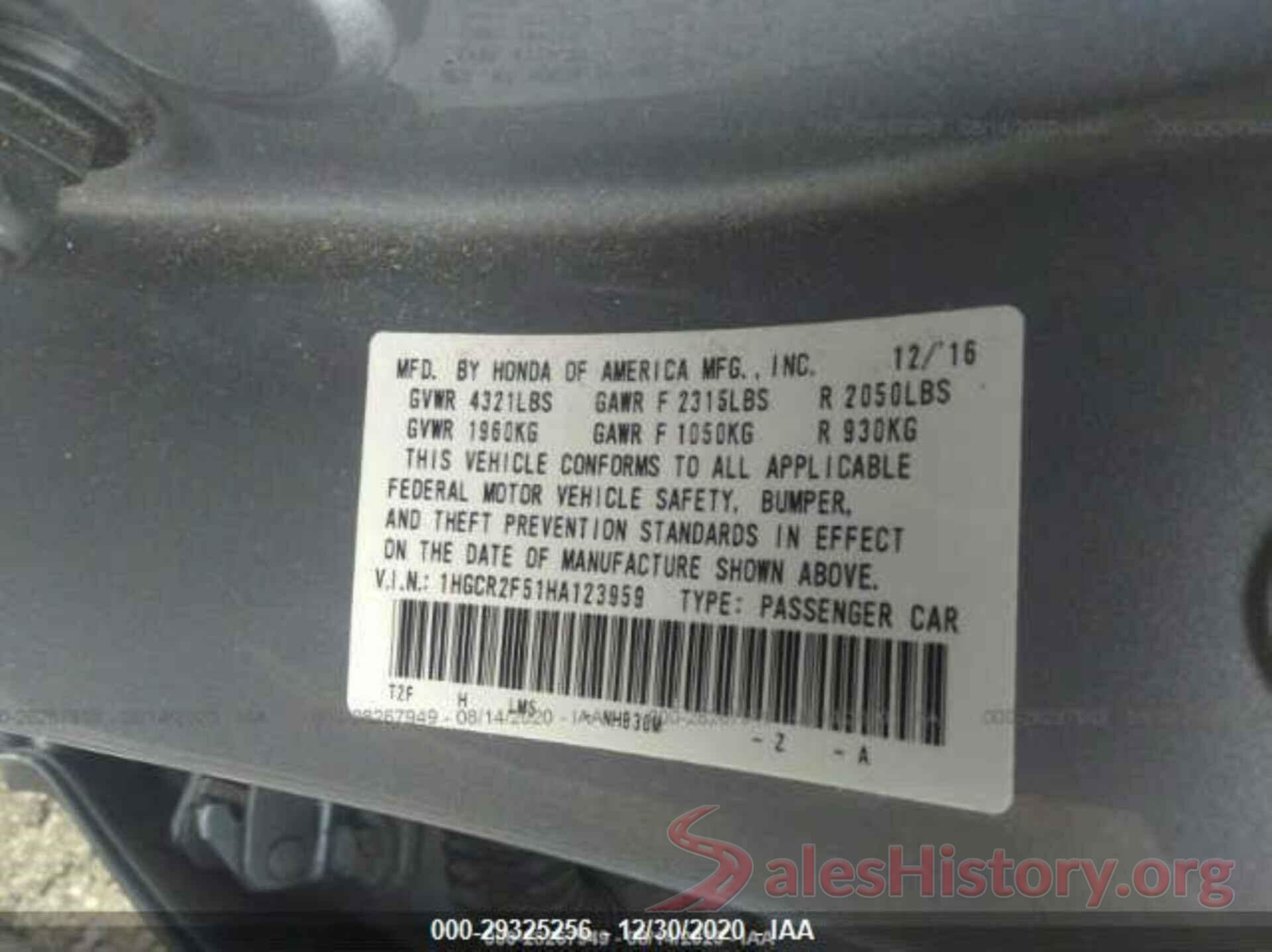 1HGCR2F51HA123959 2017 HONDA ACCORD SEDAN