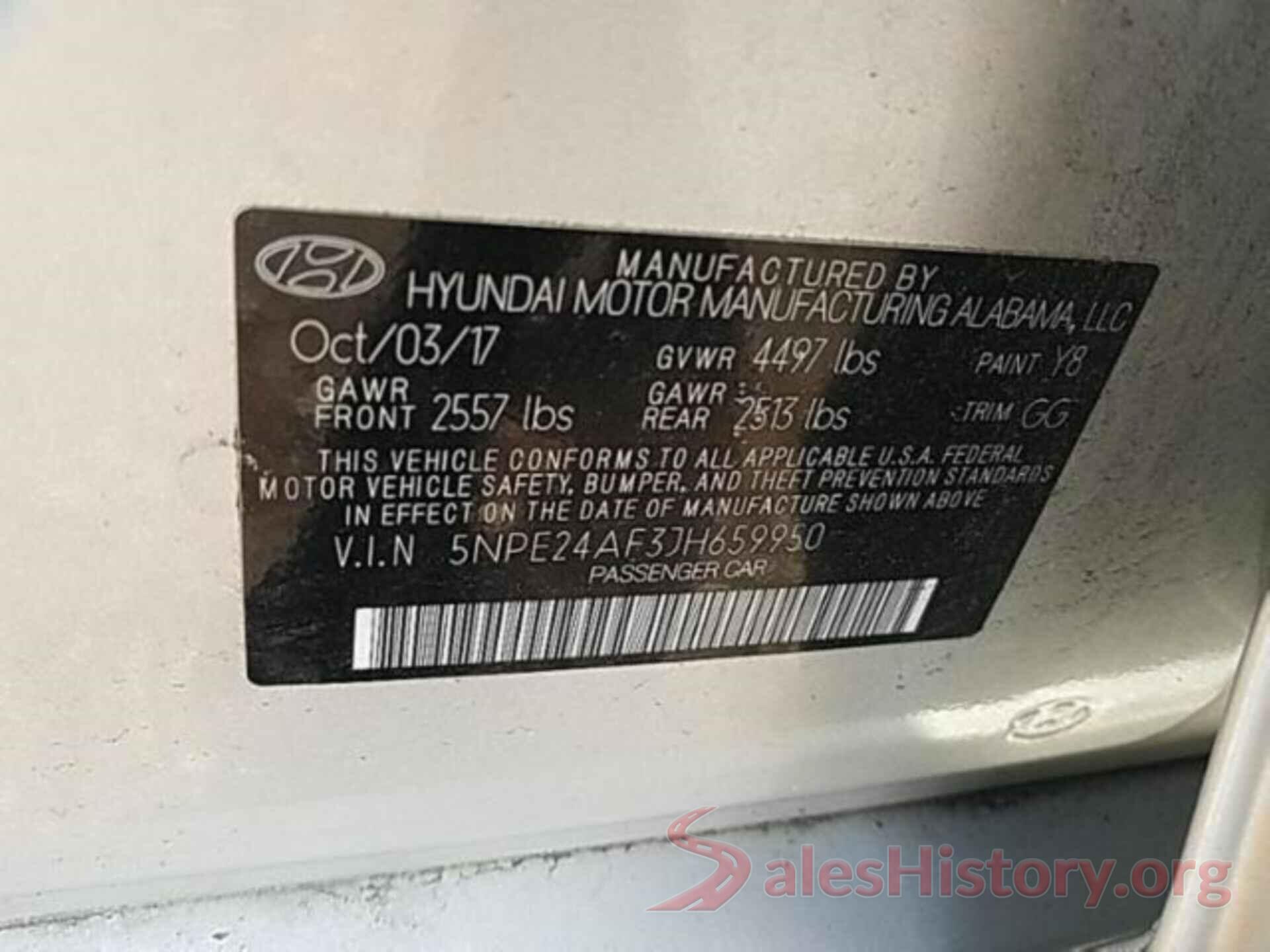 5NPE24AF3JH659950 2018 HYUNDAI SONATA