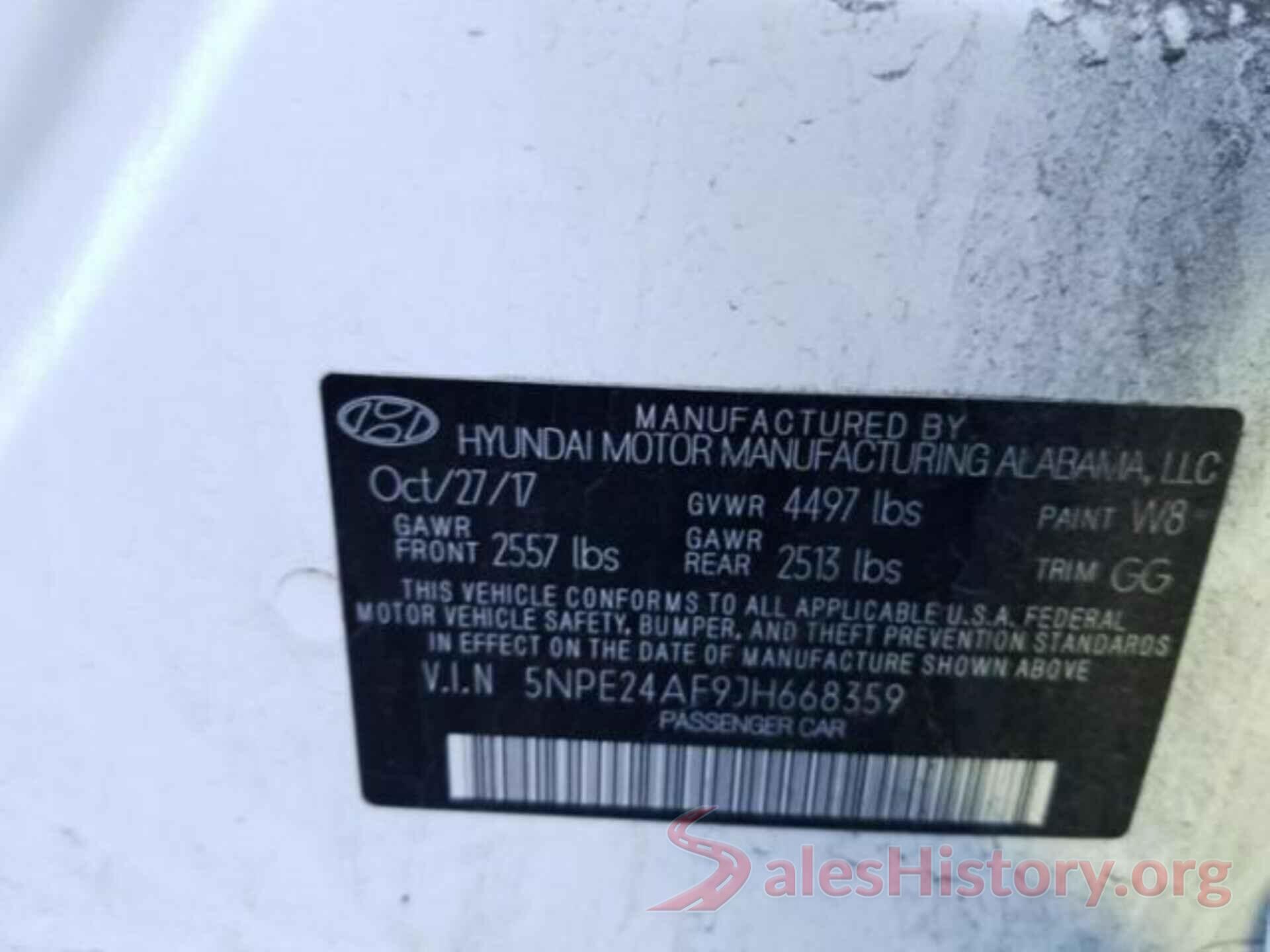 5NPE24AF9JH668359 2018 HYUNDAI SONATA