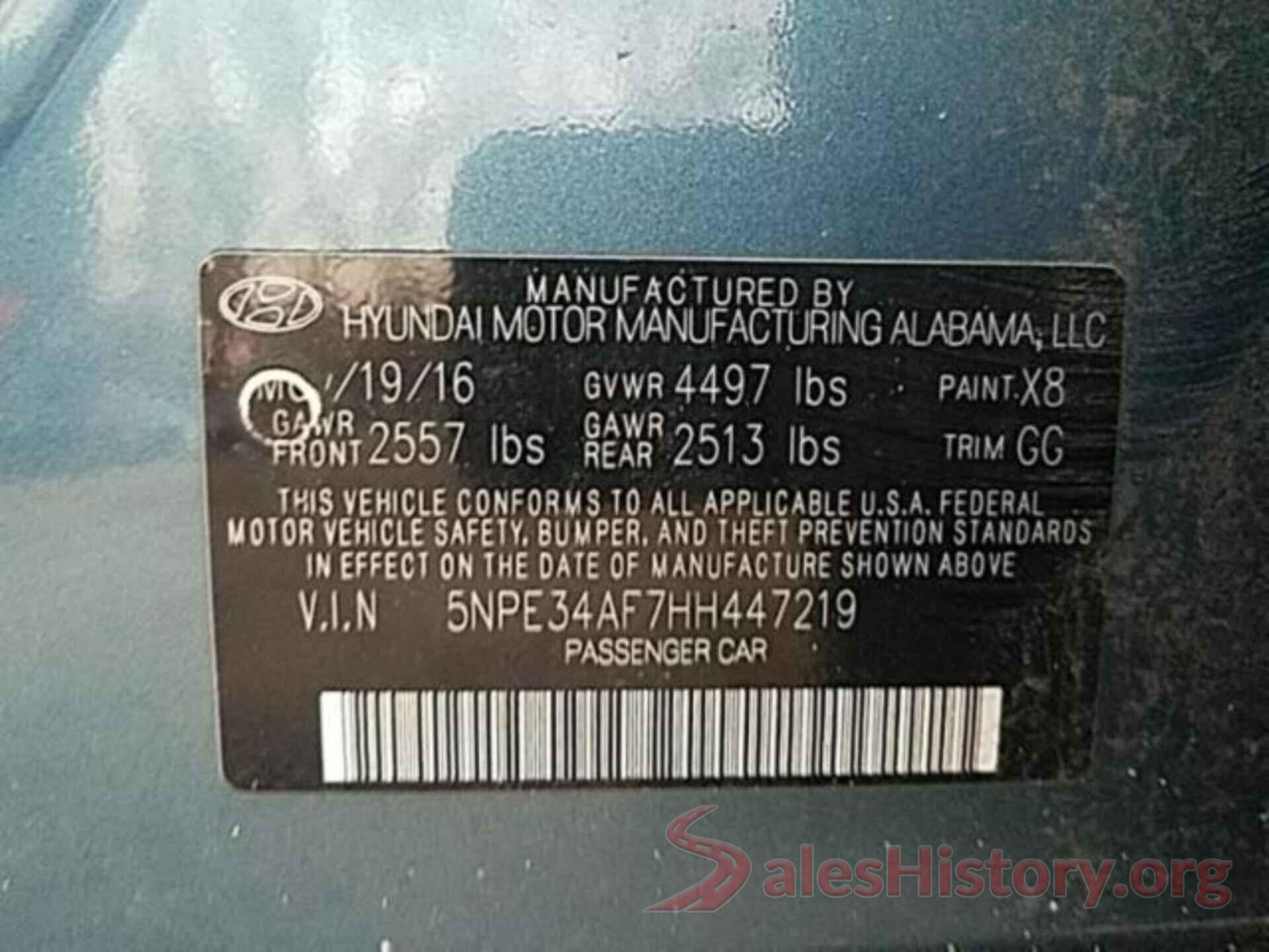 5NPE34AF7HH447219 2017 HYUNDAI SONATA