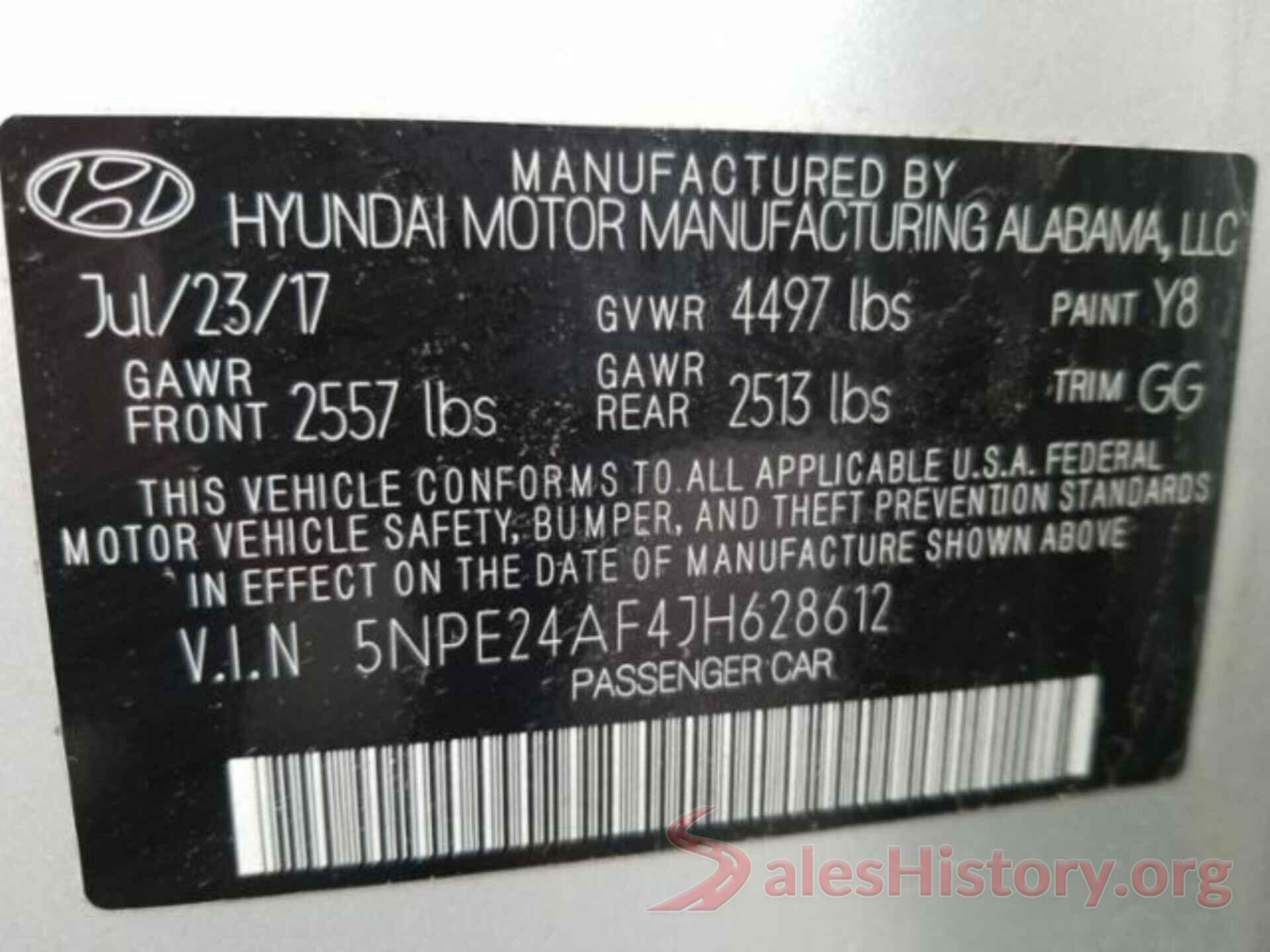 5NPE24AF4JH628612 2018 HYUNDAI SONATA