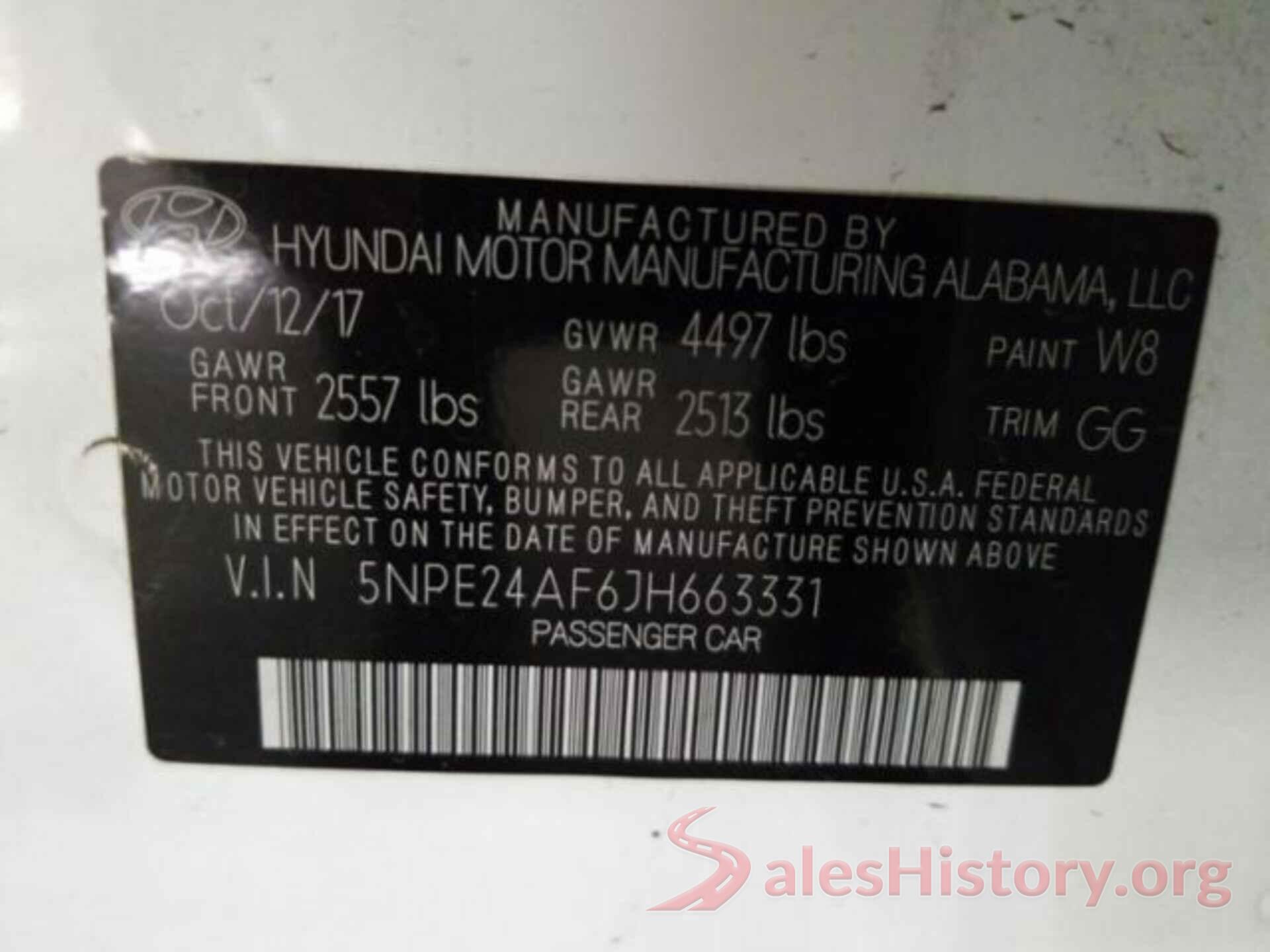 5NPE24AF6JH663331 2018 HYUNDAI SONATA