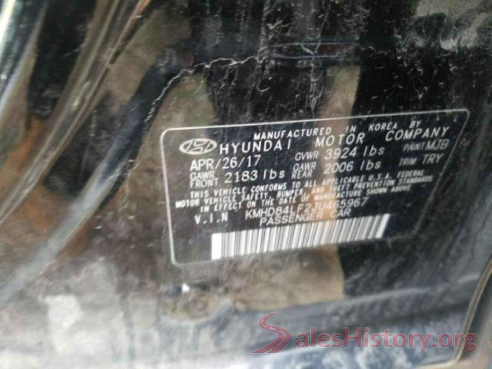 KMHD84LF2JU465967 2018 HYUNDAI ELANTRA