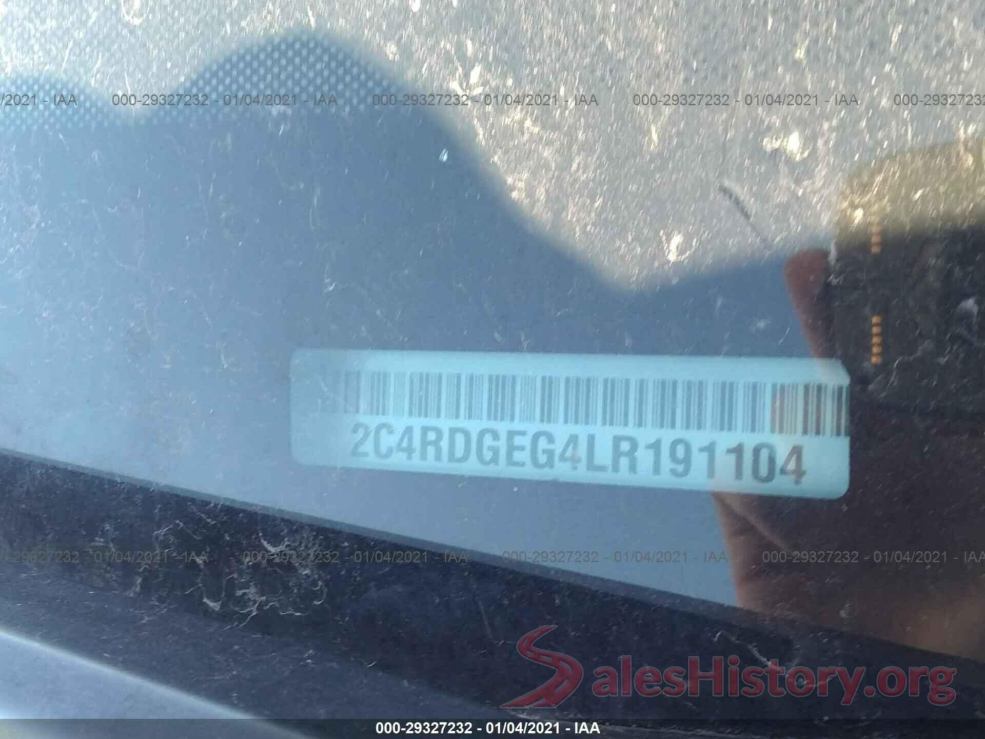 2C4RDGEG4LR191104 2020 DODGE GRAND CARAVAN