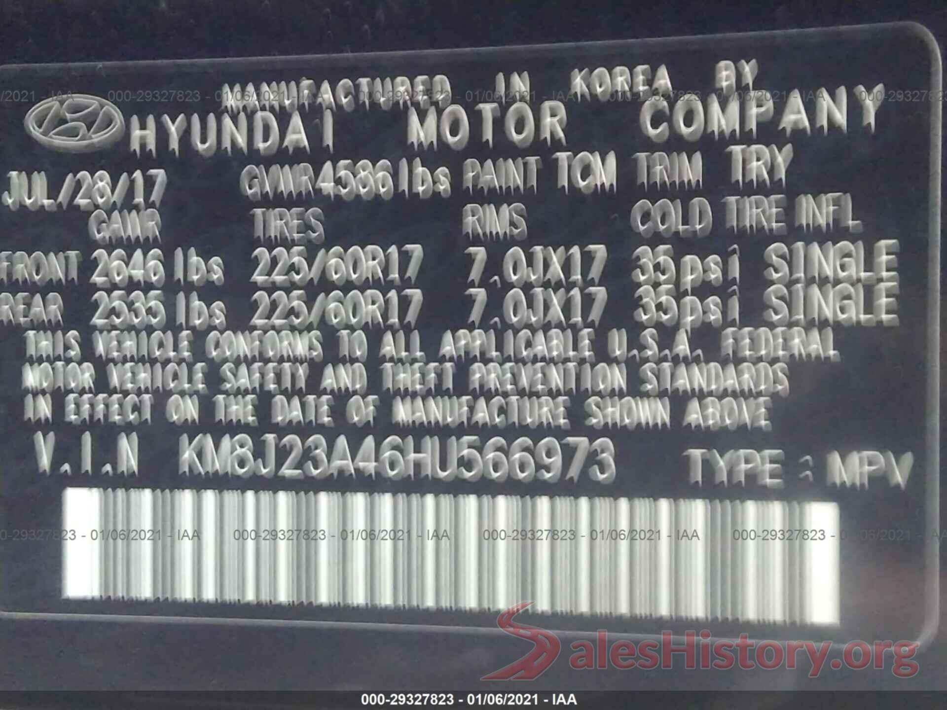 KM8J23A46HU566973 2017 HYUNDAI TUCSON