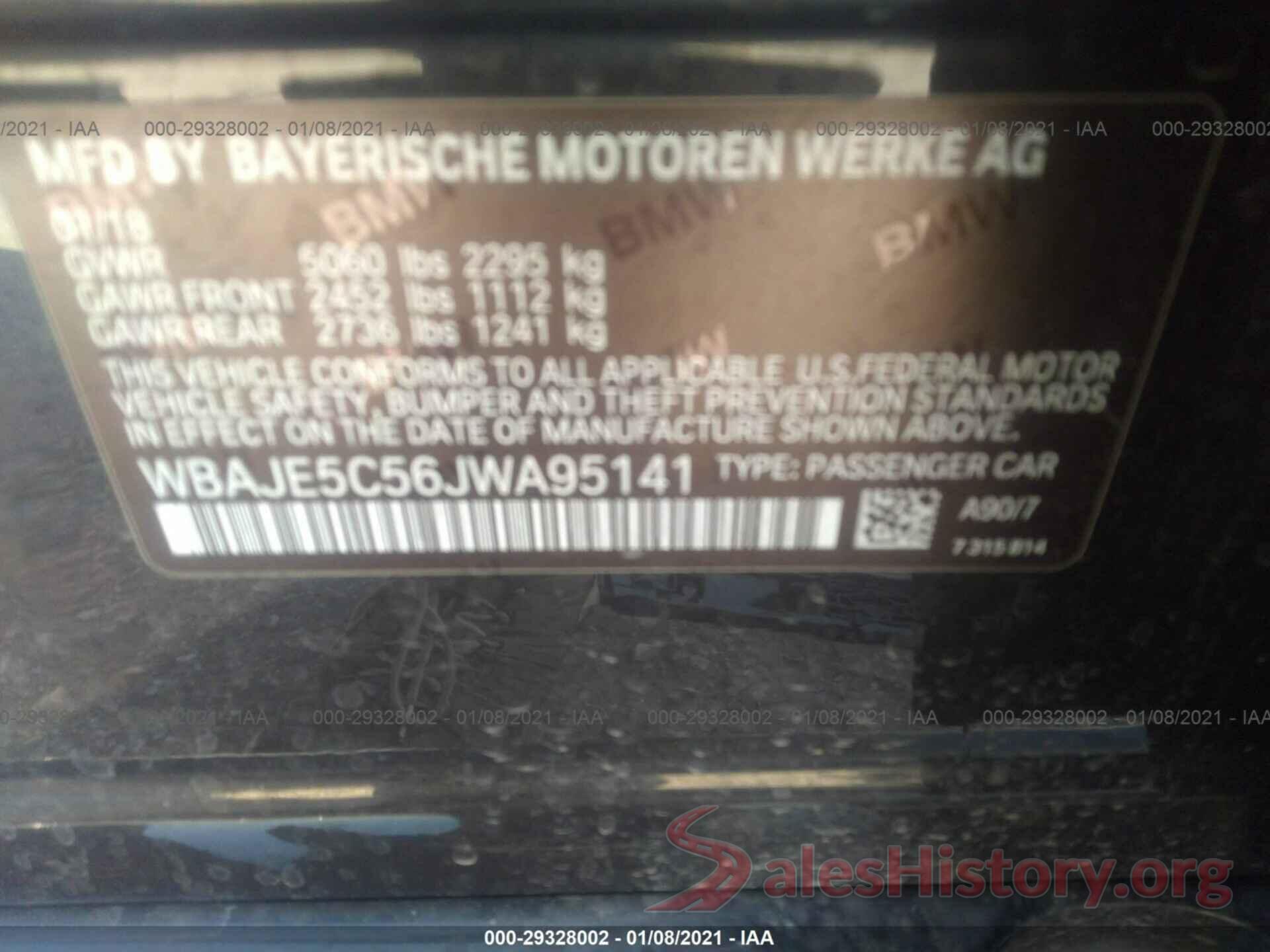 WBAJE5C56JWA95141 2018 BMW 5 SERIES