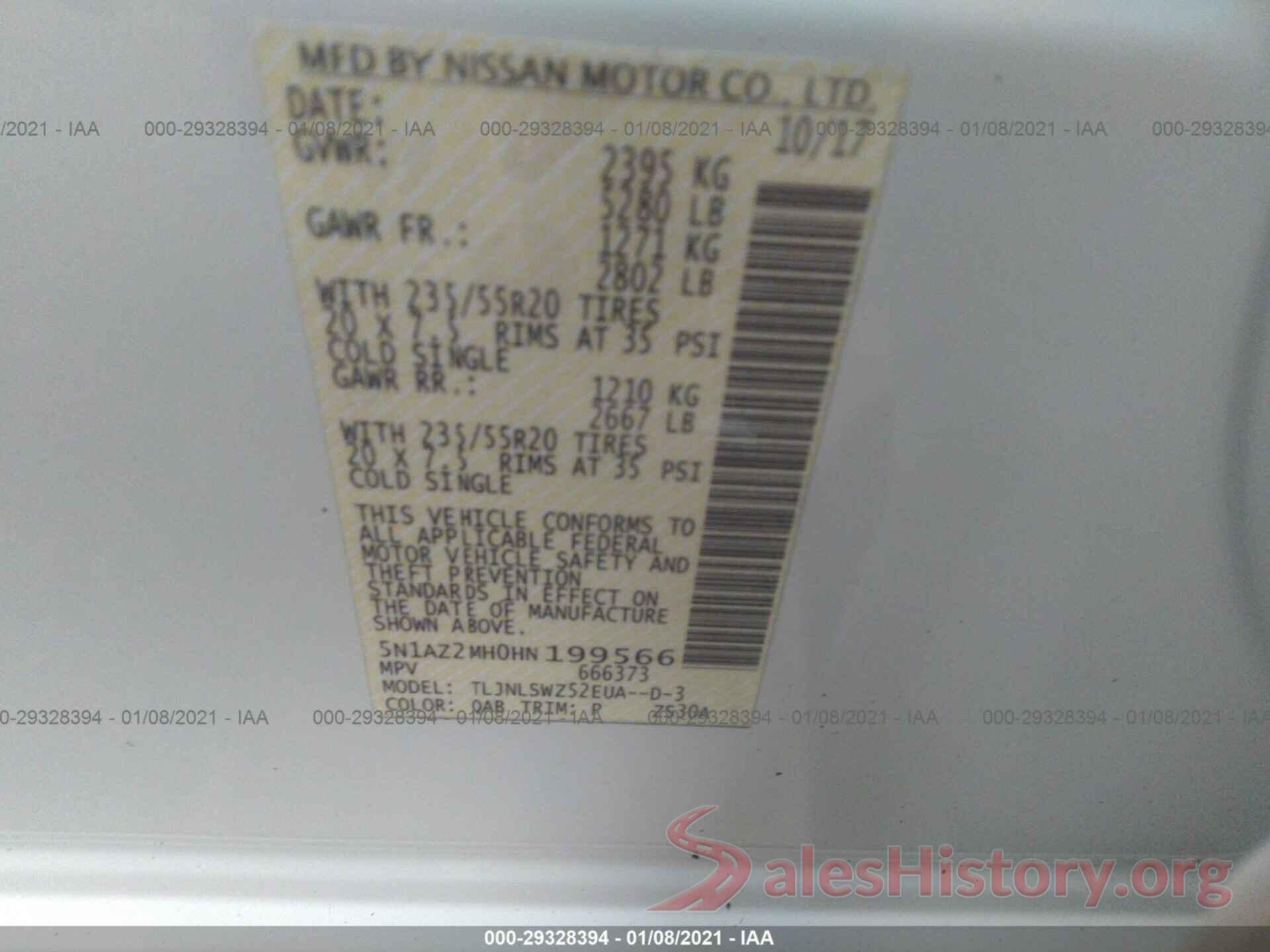 5N1AZ2MH0HN199566 2017 NISSAN MURANO