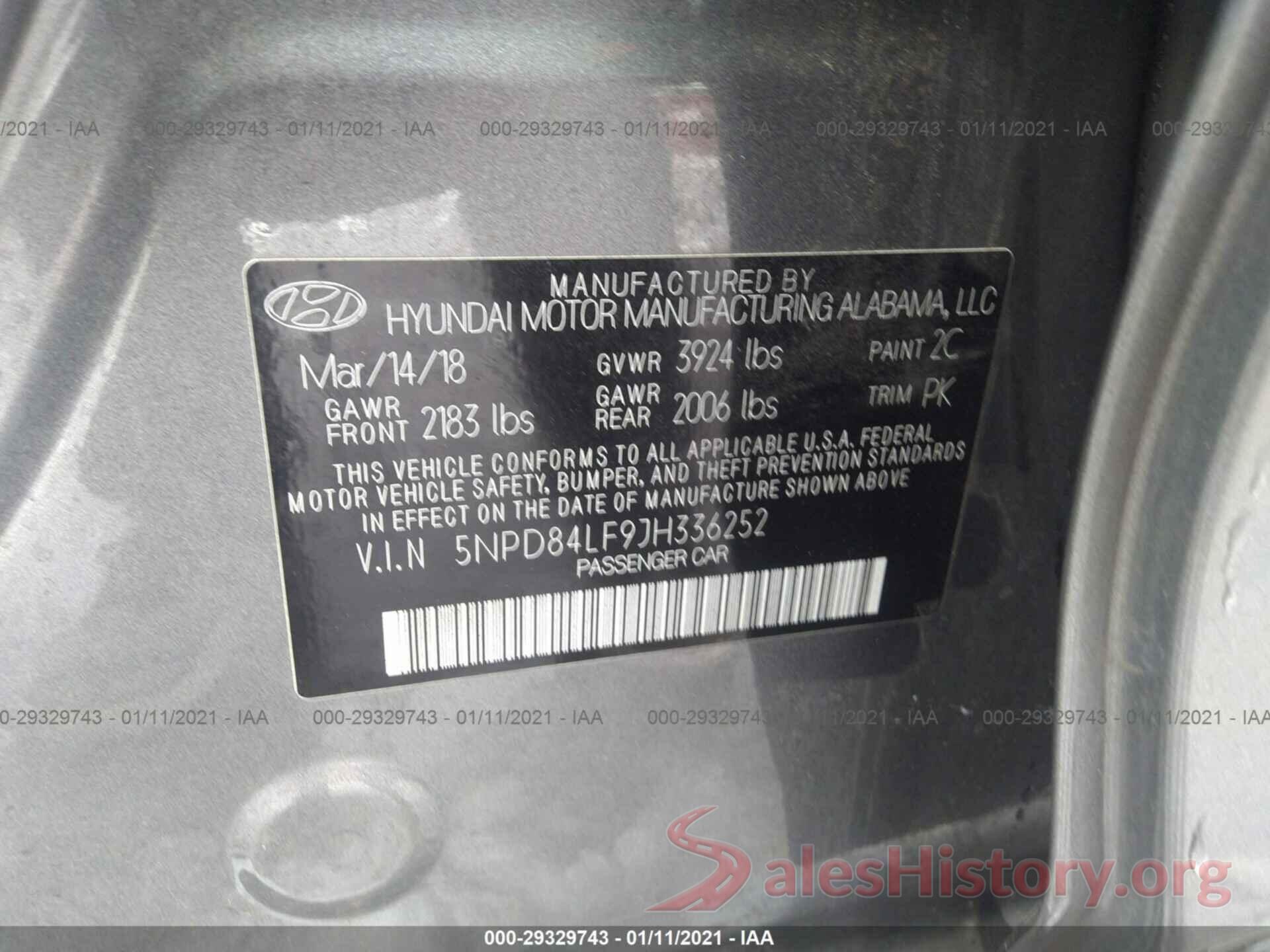 5NPD84LF9JH336252 2018 HYUNDAI ELANTRA