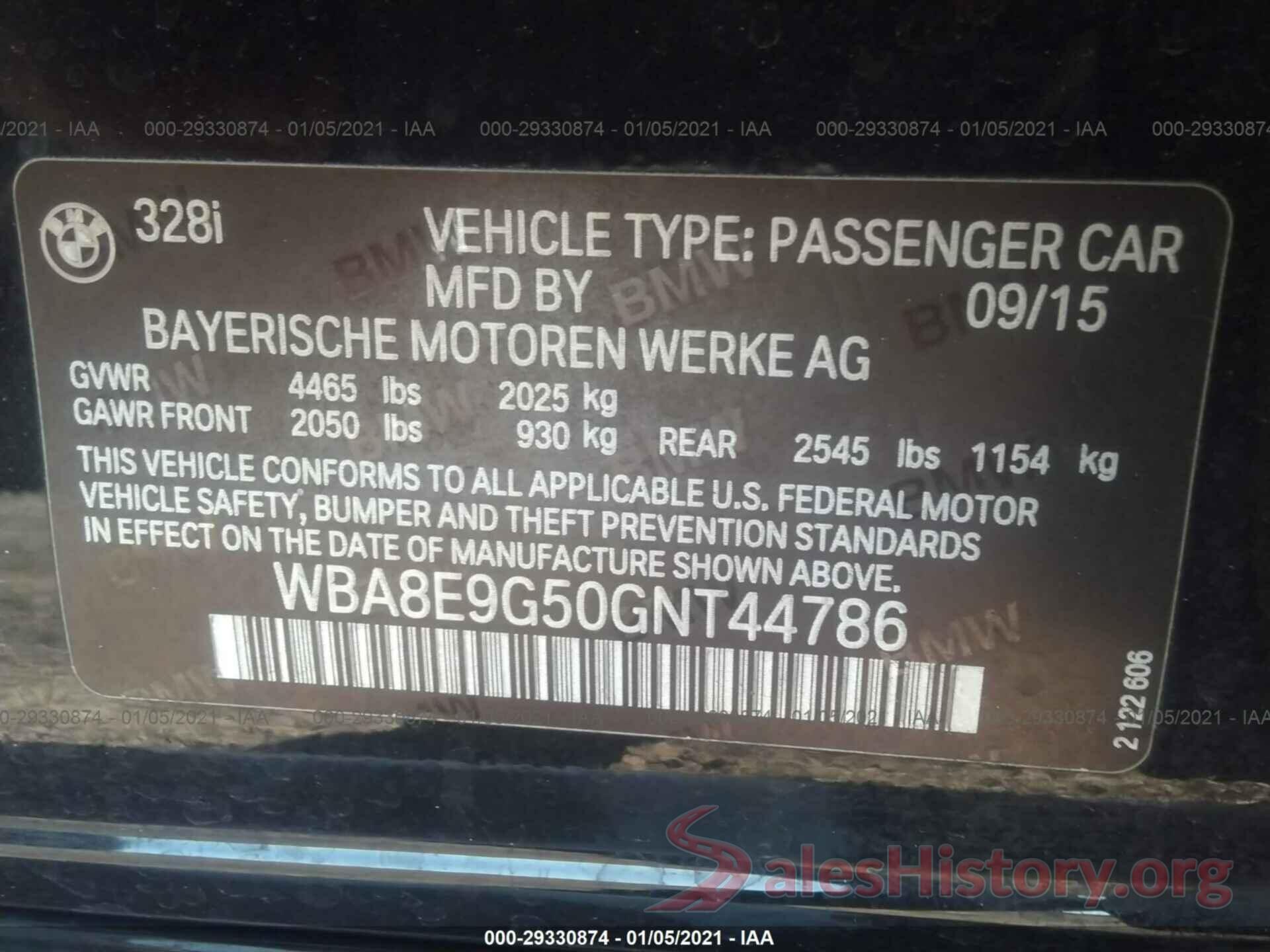 WBA8E9G50GNT44786 2016 BMW 3 SERIES