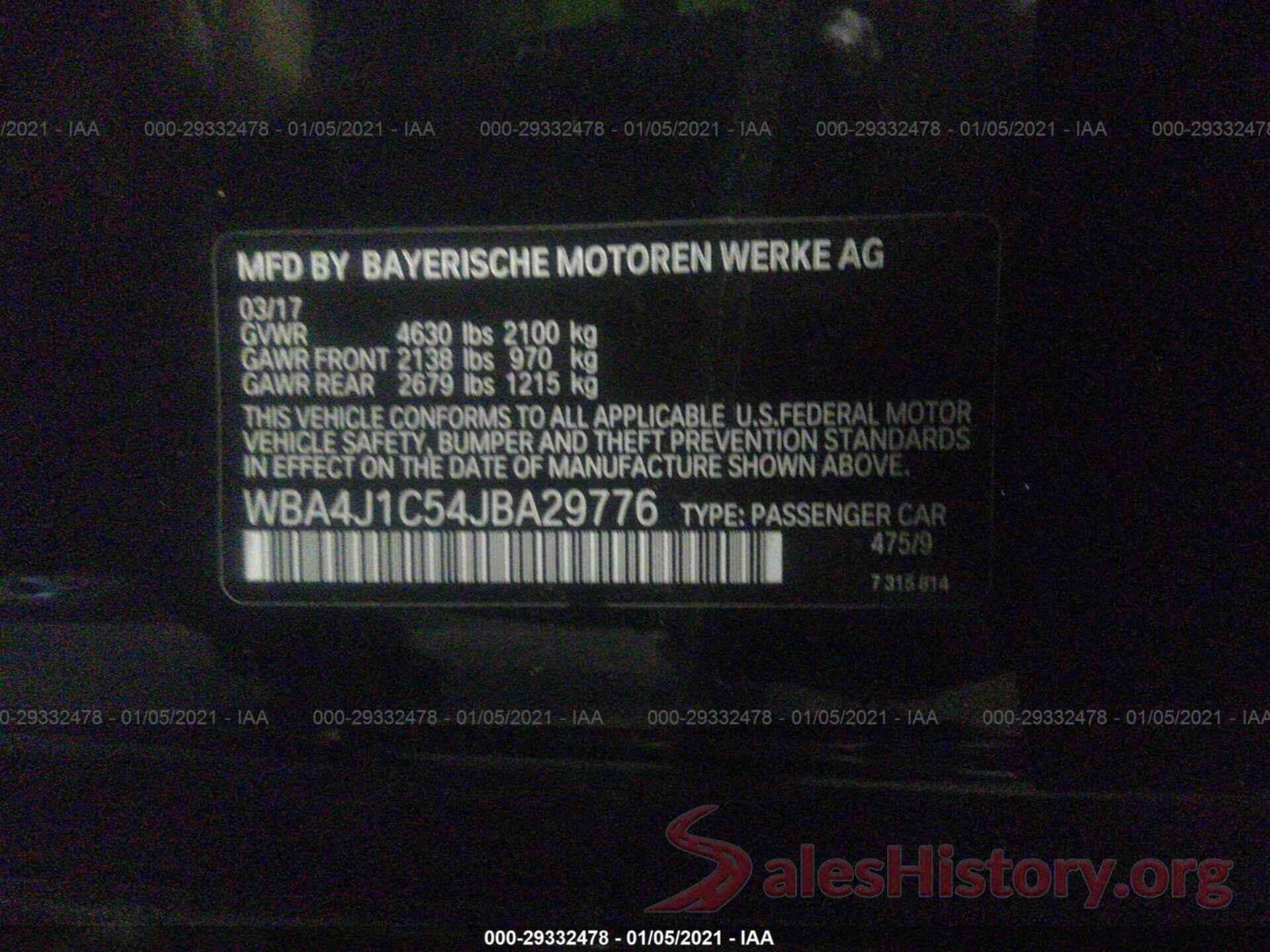 WBA4J1C54JBA29776 2018 BMW 4 SERIES